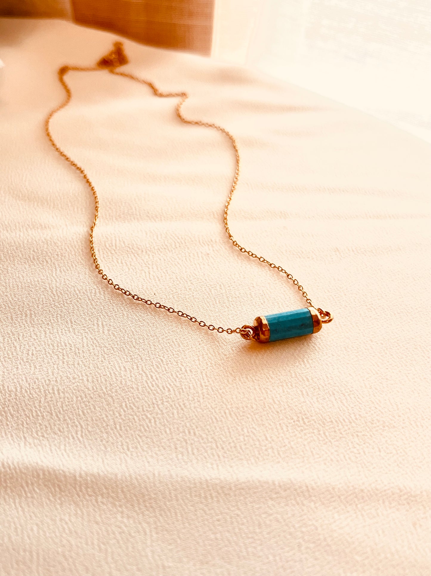 Turquoise Bar Necklace, Minimalist Turquoise Necklace, Dainty Jewelry, Gift for Her