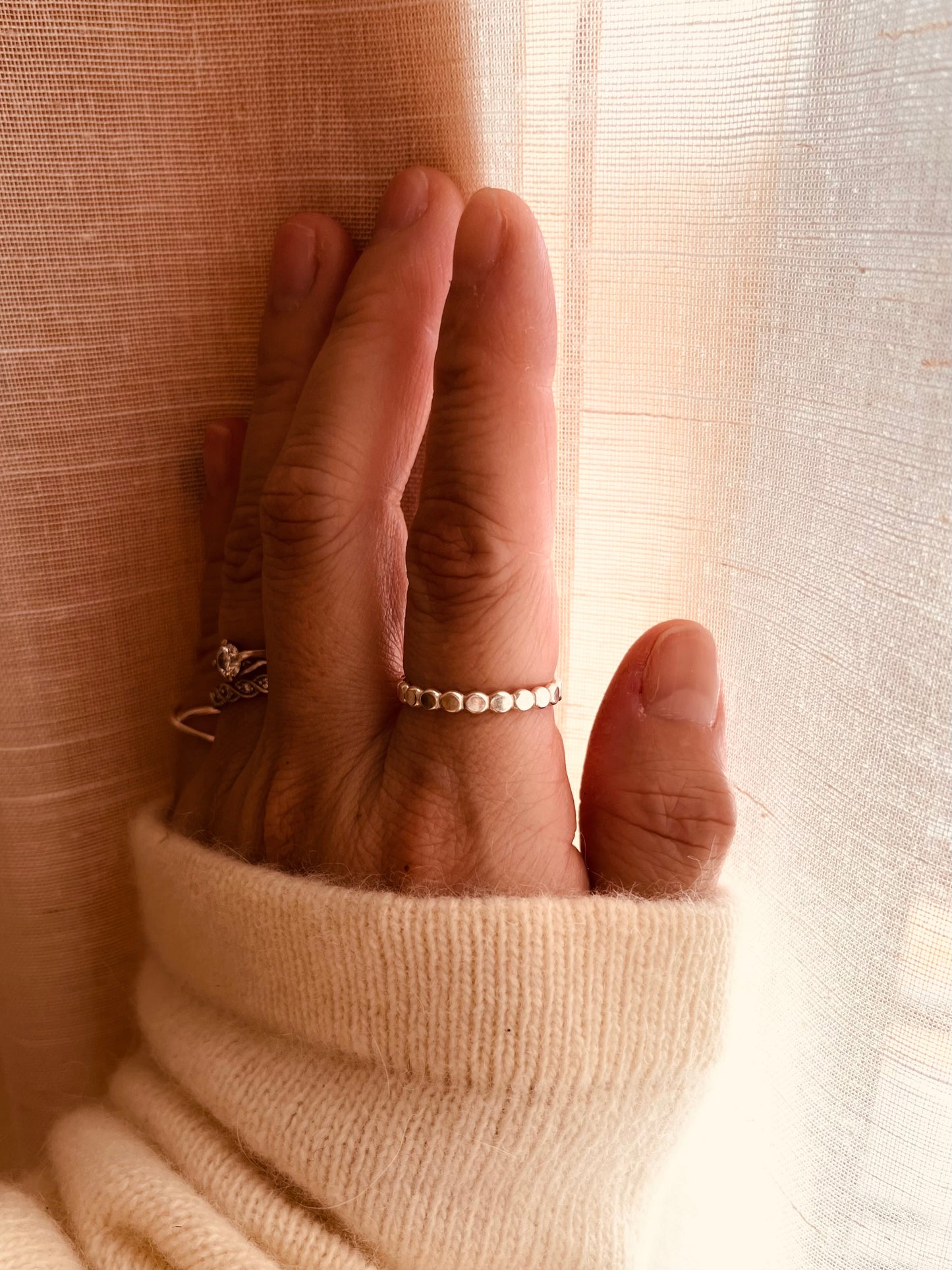Sterling Silver beaded ring, beaded ring, minimalist jewelry, mothers jewelry, everyday jewelry, silver ring, sterling silver jewelry, ring stacking, beaded rings, gift for her, birthday gift, Mother’s Day present, gift for Mother, gift for daughter, gift for sisters, valentines gift, Christmas present, gifts