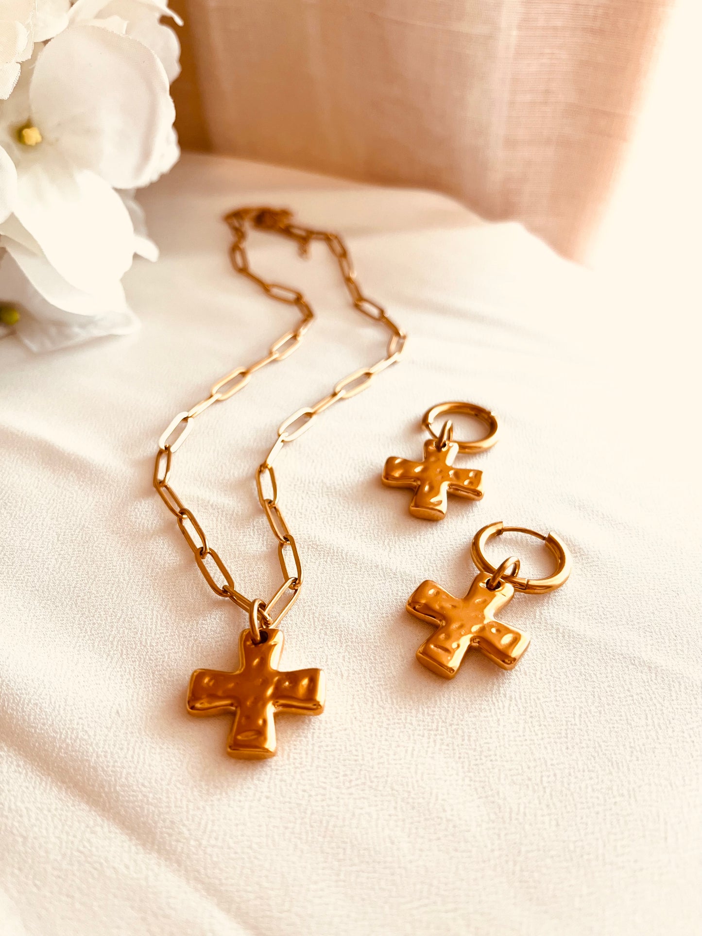 Cross Jewelry Set | Waterproof Gold Jewelry