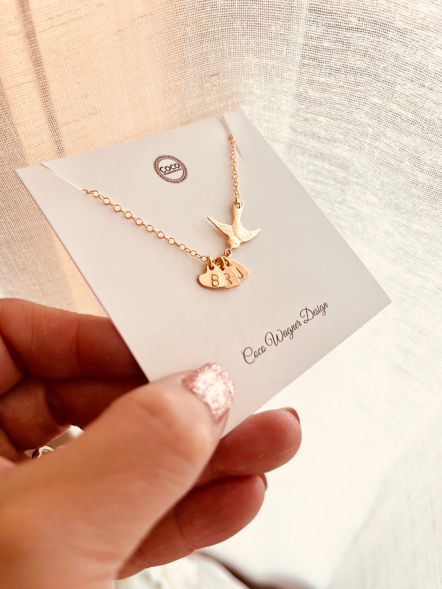 Mama Bird Initial Necklace