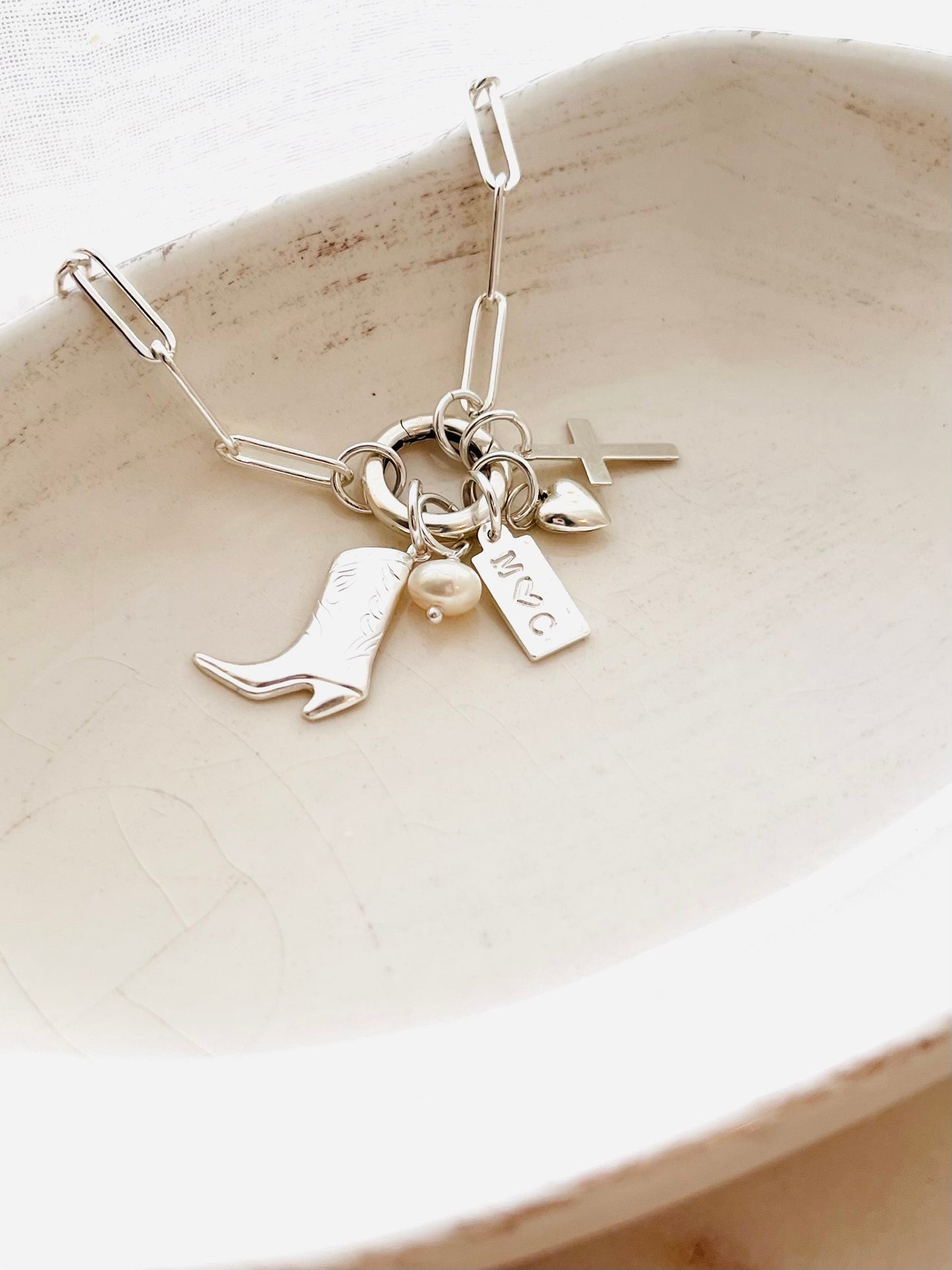 Mix and Match, Sterling Silver Chunky Paperclip Chain, Custom Bracelet, Charm Bracelet, Birthday Gift, Gift For Her, Valentine's Day Gifts, Monogram and Name, Simple and Dainty, Custom Jewelry, Personalized Gifts, Christmas Gift, holidays gift