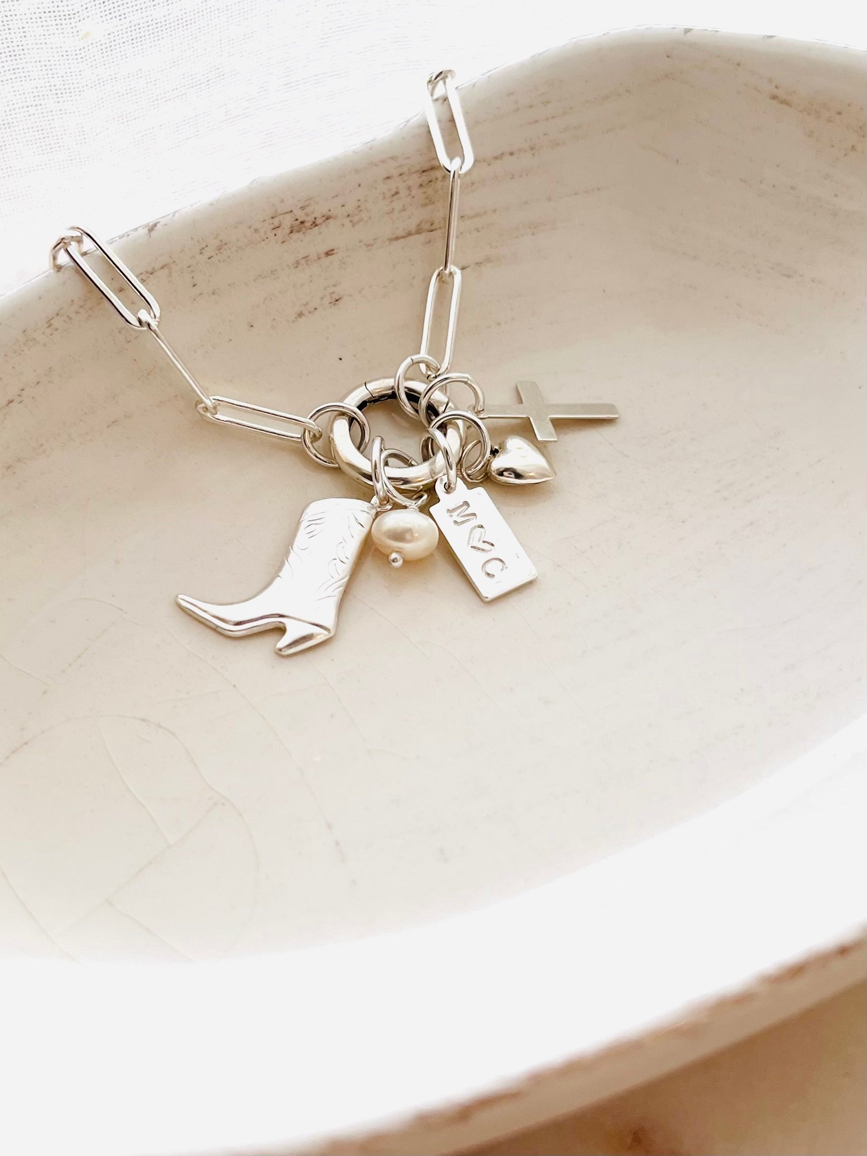 Mix and Match, Sterling Silver Chunky Paperclip Chain, Custom Bracelet, Charm Bracelet, Birthday Gift, Gift For Her, Valentine's Day Gifts, Monogram and Name, Simple and Dainty, Custom Jewelry, Personalized Gifts, Christmas Gift, holidays gift