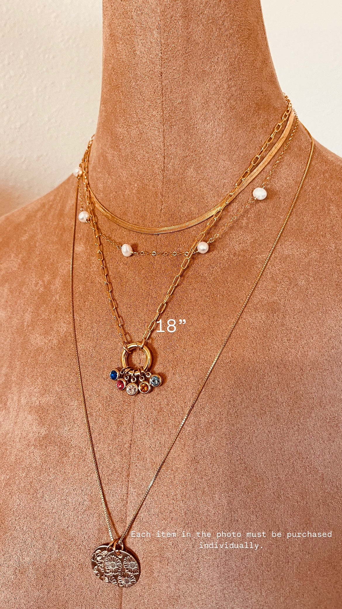 Gold Birthstone Necklace