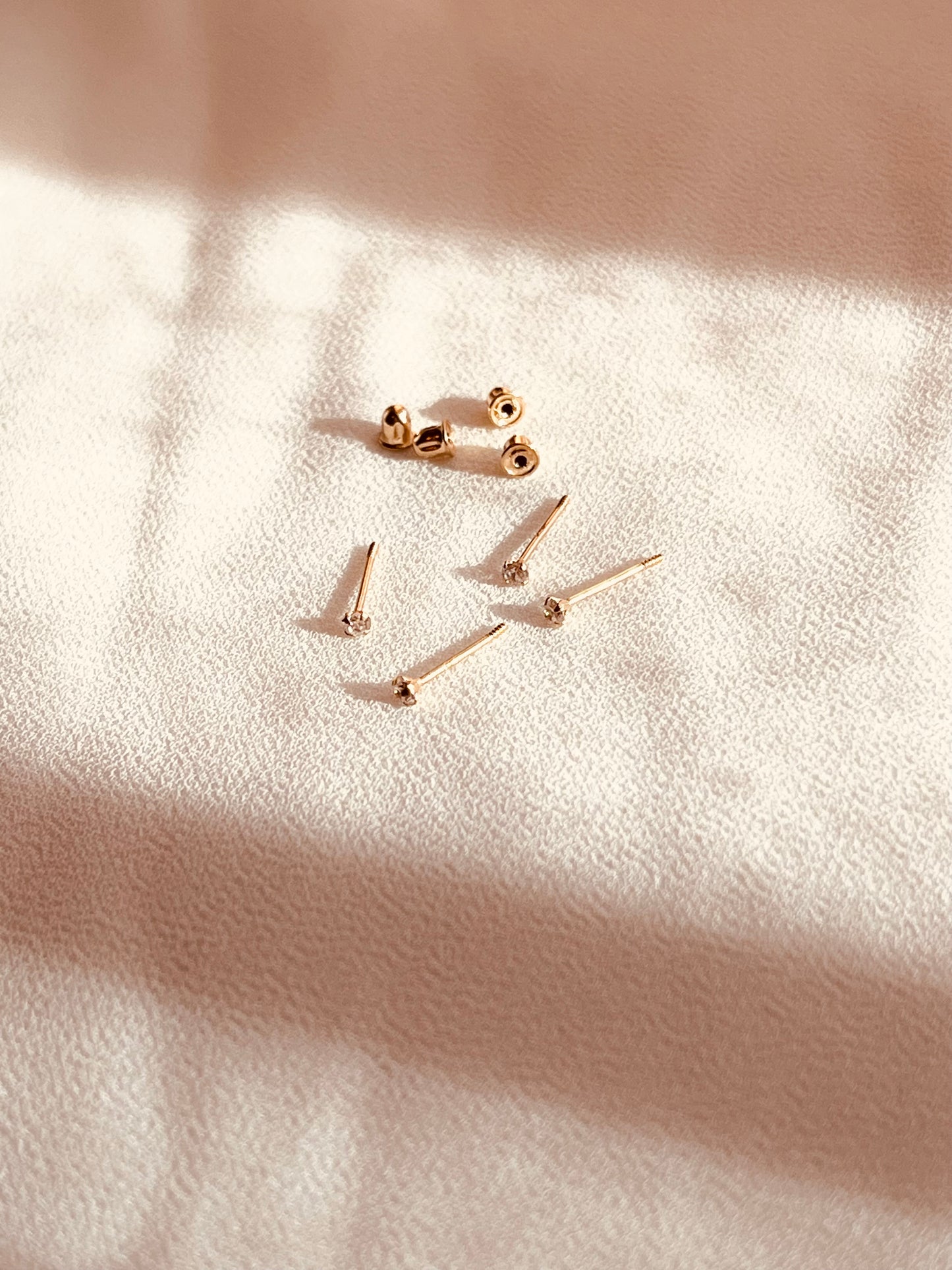 14k solid gold earrings, tiny gold studs, 2mm CZ studs, screw back earrings, minimal earrings, everyday earrings, small gold earrings, girls earrings, kids earrings, sleeper earrings, dainty gold studs, hypoallergenic earrings, stacking earrings, minimalist jewelry, timeless earrings
