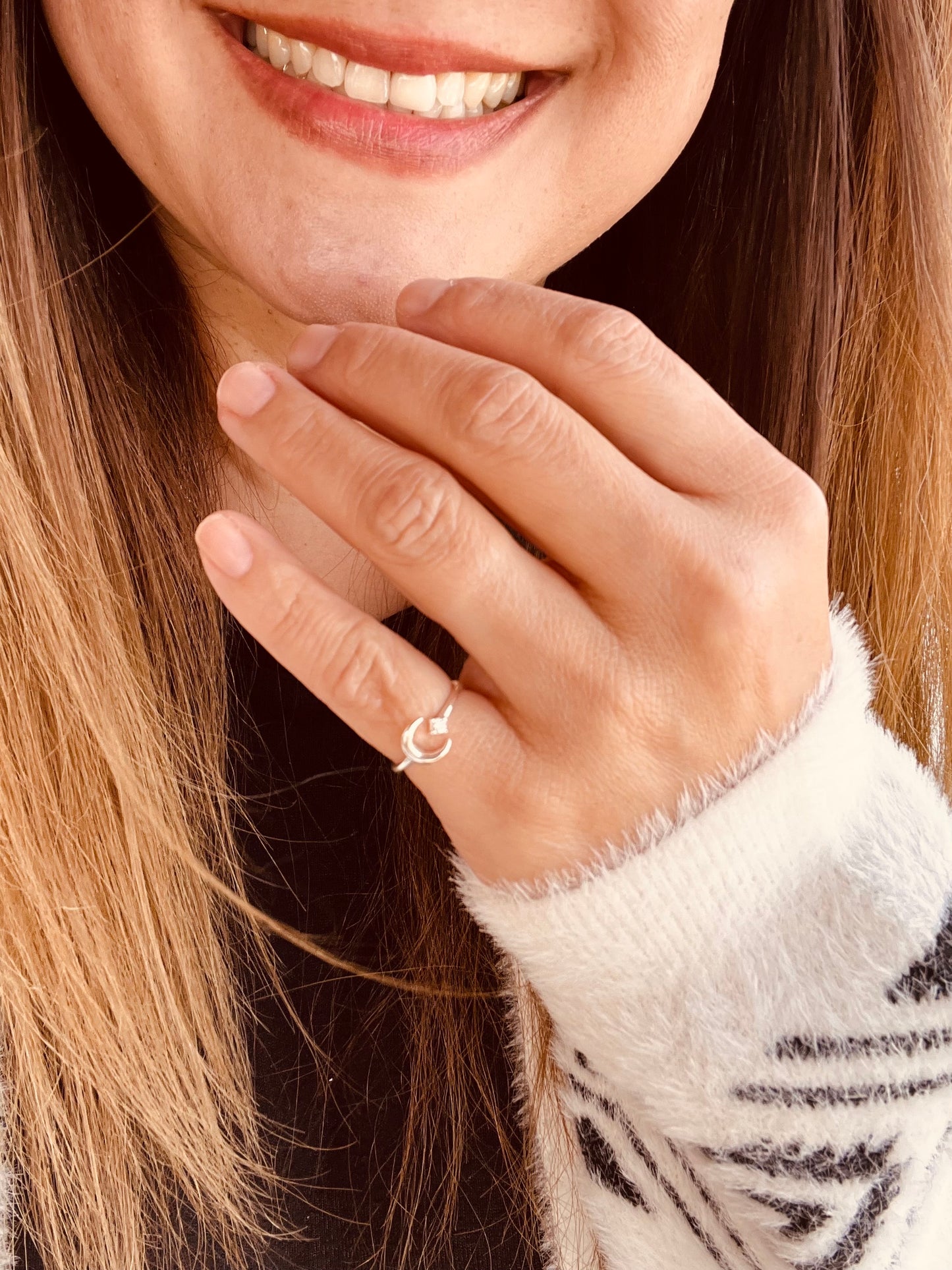 Tiny Crescent Moon Ring