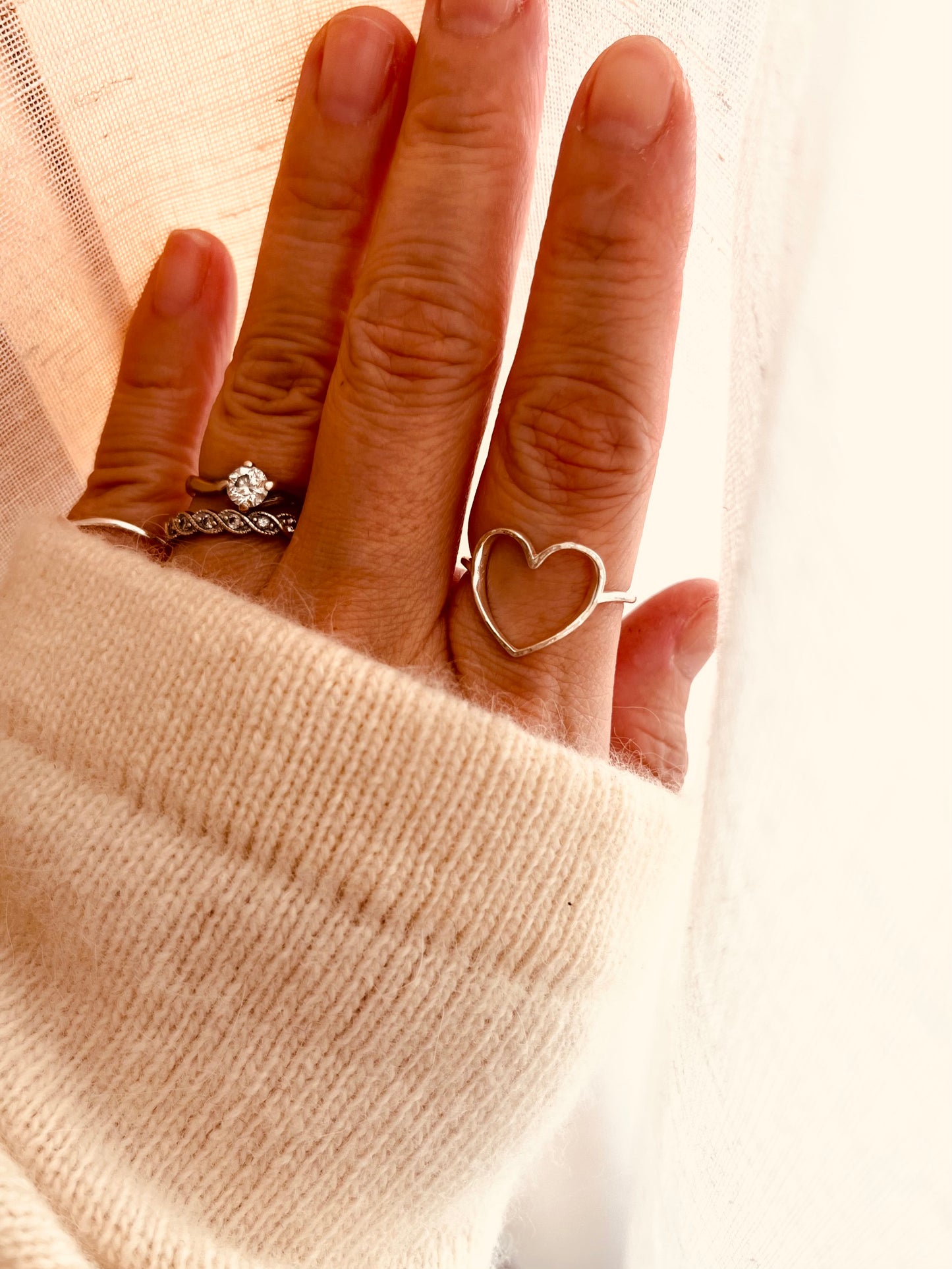Open Heart Ring, Heart Ring, Silver Heart Ring, valentines gift, birthday gift, heart shaped ring, gift for her, Mother’s Day gifts, sterling silver ring, gift for girlfriend, everyday jewelry