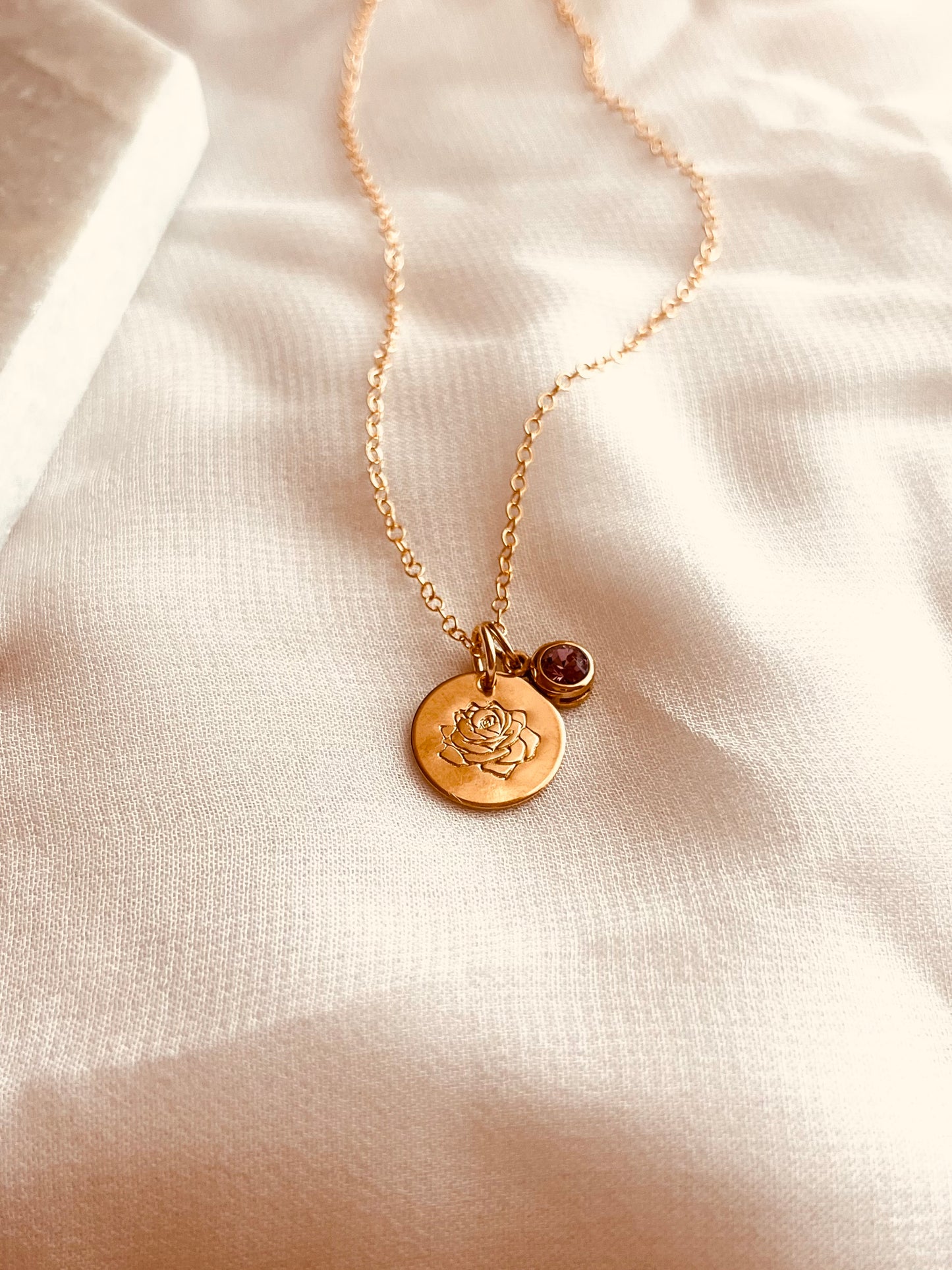 Forever Your Month Necklac, Birth Flower and Birthstone, Birth flower jewelry, birthstone jewelry, birthday gifts