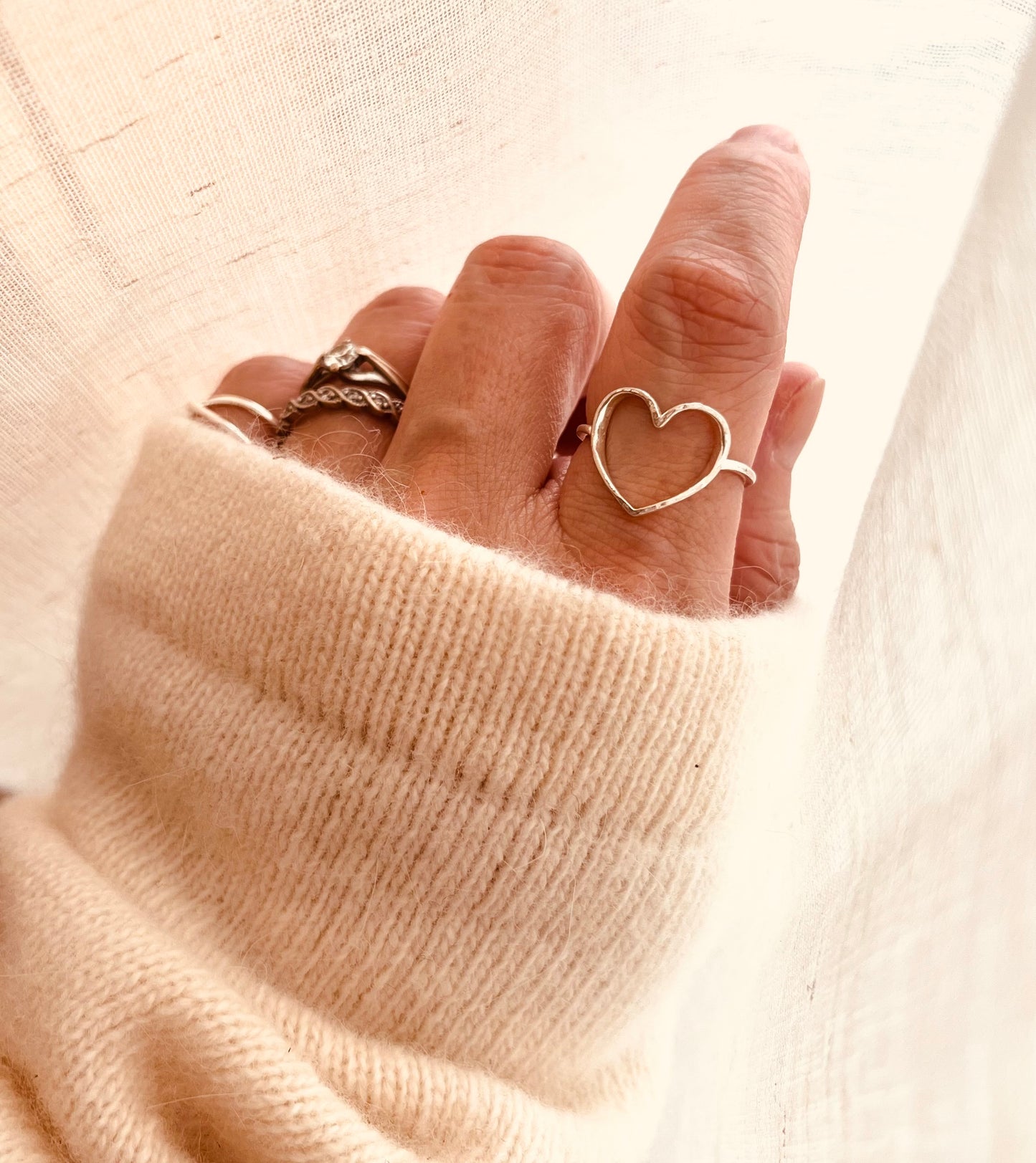 Open Heart Ring, Heart Ring, Silver Heart Ring, valentines gift, birthday gift, heart shaped ring, gift for her, Mother’s Day gifts, sterling silver ring, gift for girlfriend, everyday jewelry