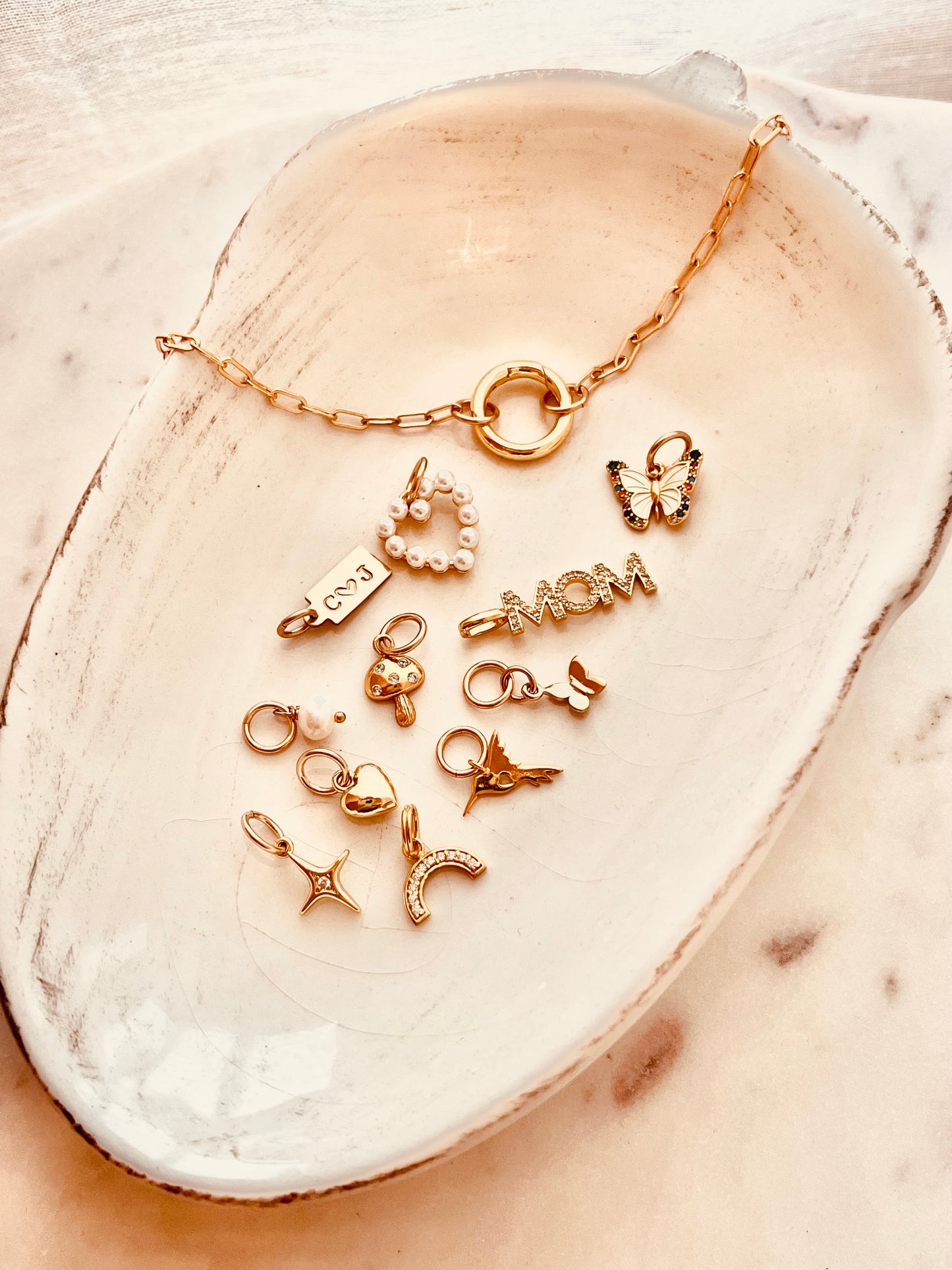 Custom Charm Carabiner Clasp Necklace, Design Your Own Necklace, Charm Necklace, Personalized Gift, Paperclip Charm Necklace, Christmas Gift, Mix and match your favorite pendant charms, BUILD YOUR COLLECTION Minimalist, Chain and Link
