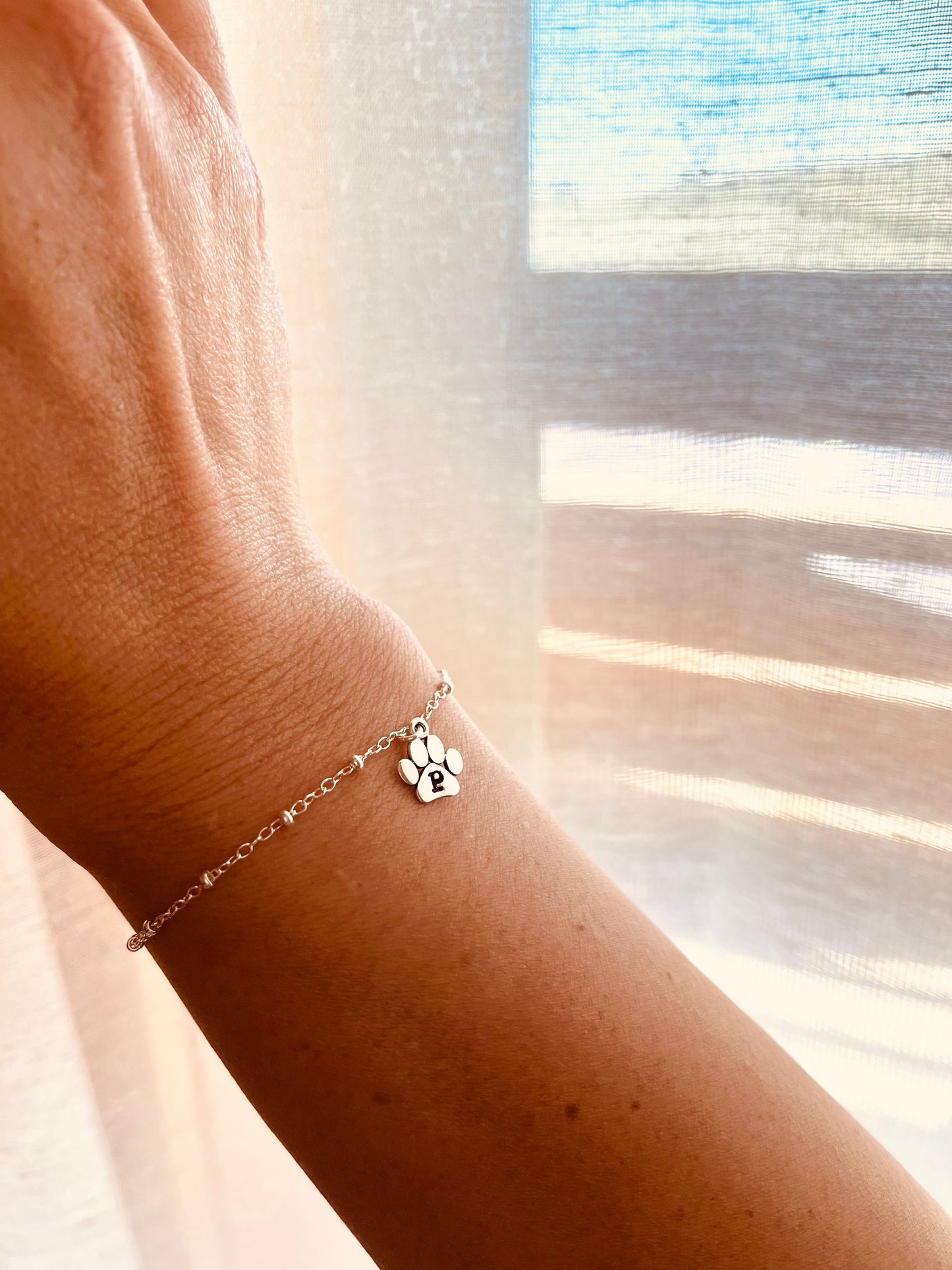 Paw Charm Bracelet, Silver Paw Initial, Tiny Paw, Paw print Keepsake, Paw Initial Chain, Personalized Options, Custom Paw Charm
, Initial Paw Bracelet, Your Pet, Your Way, Forever Passional pet gift, pet lovers gifts, gift for pet lovers , gift ideas