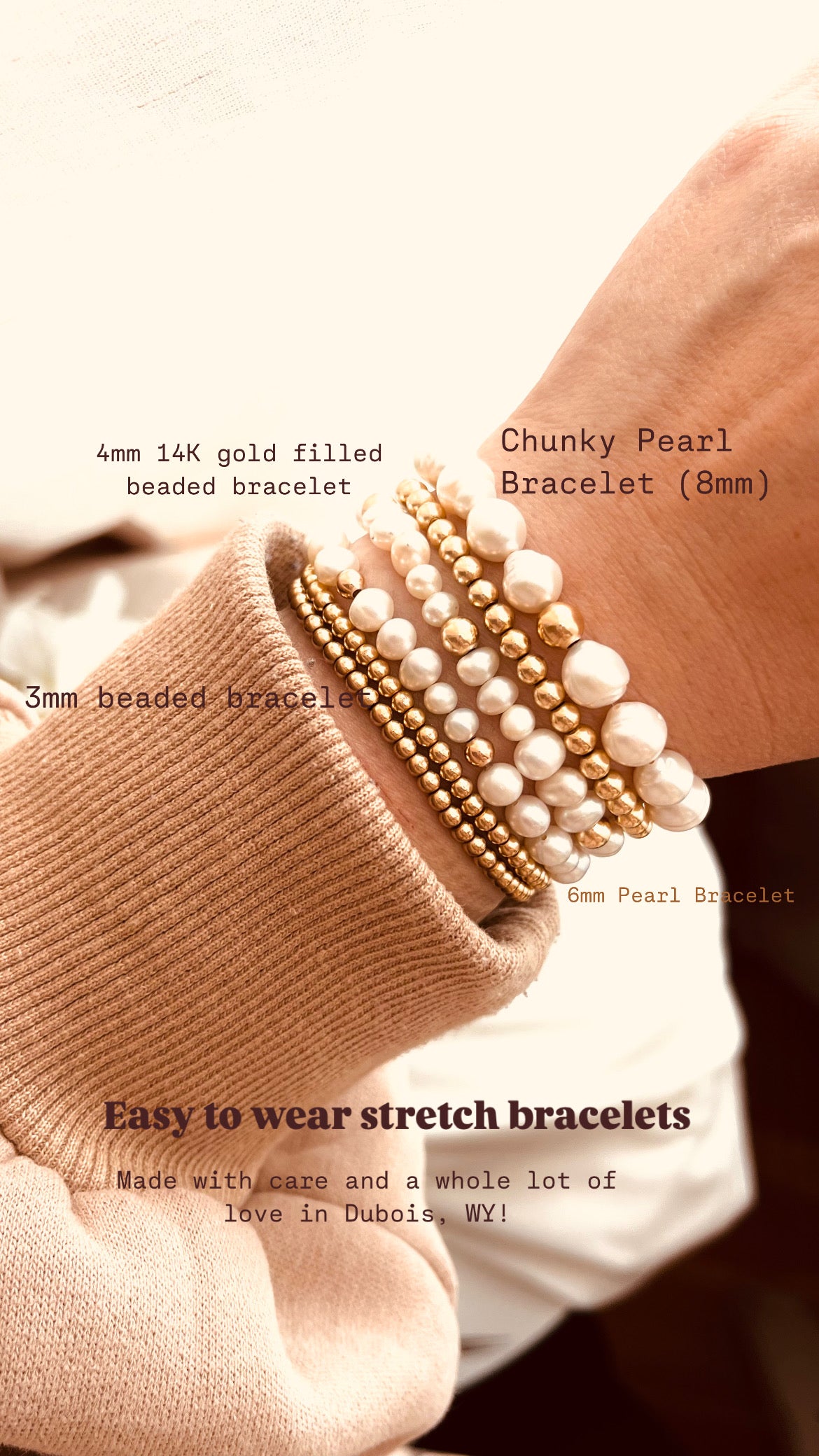 Chunky Pearl Bracelet, Pearl Bracelet, Pearl jewelry, gold bracelet, layered bracelet, layering jewelry, Mother’s gift, Birthday gift, graduation present, grandmother present, grandma gift, gift for wife, gift for mom, Gift for her