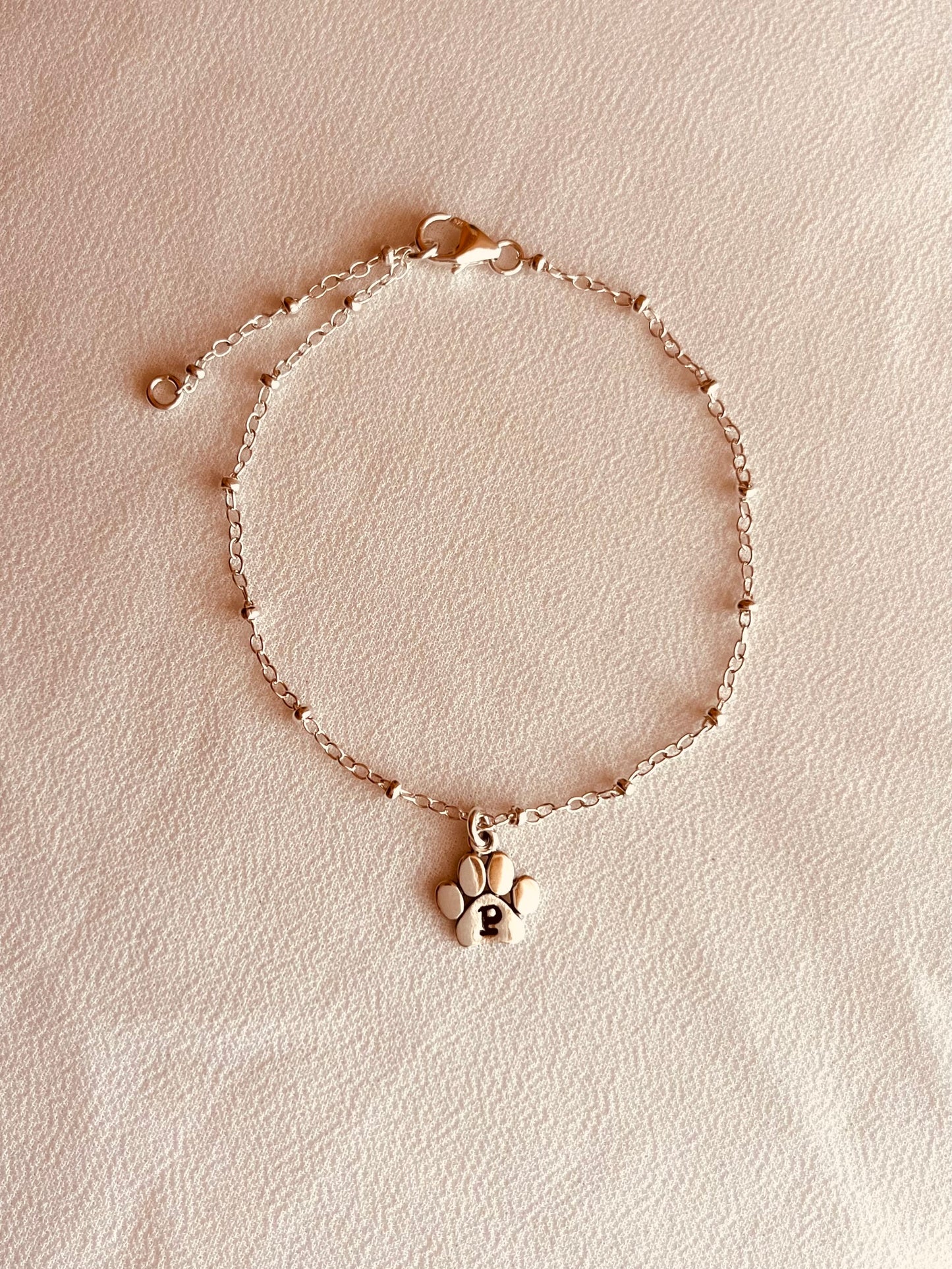 Paw Charm Bracelet, Silver Paw Initial, Tiny Paw, Paw print Keepsake, Paw Initial Chain, Personalized Options, Custom Paw Charm
, Initial Paw Bracelet, Your Pet, Your Way, Forever Passional pet gift, pet lovers gifts, gift for pet lovers , gift ideas