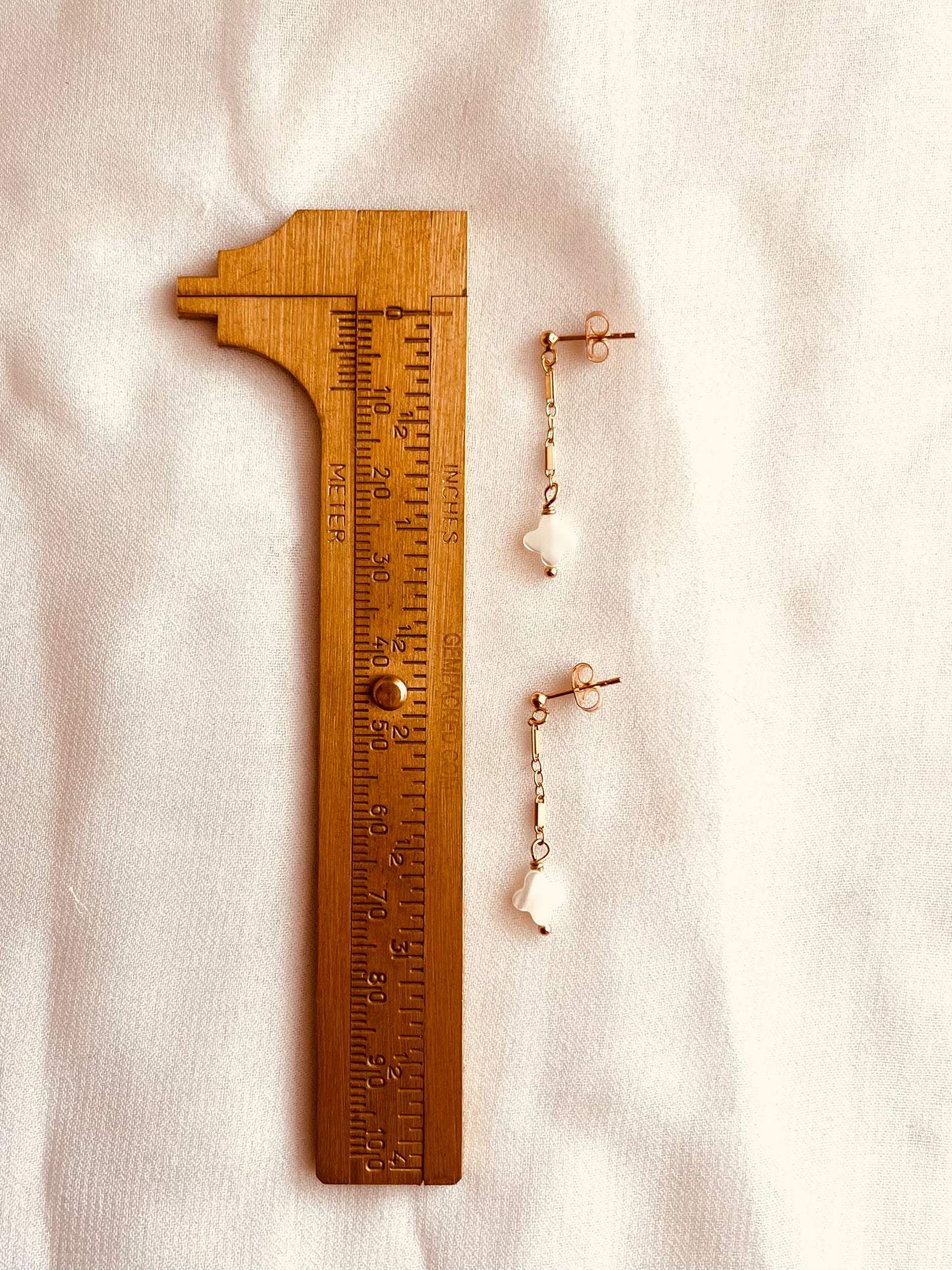Mother of Pearl Clover Drop Earrings