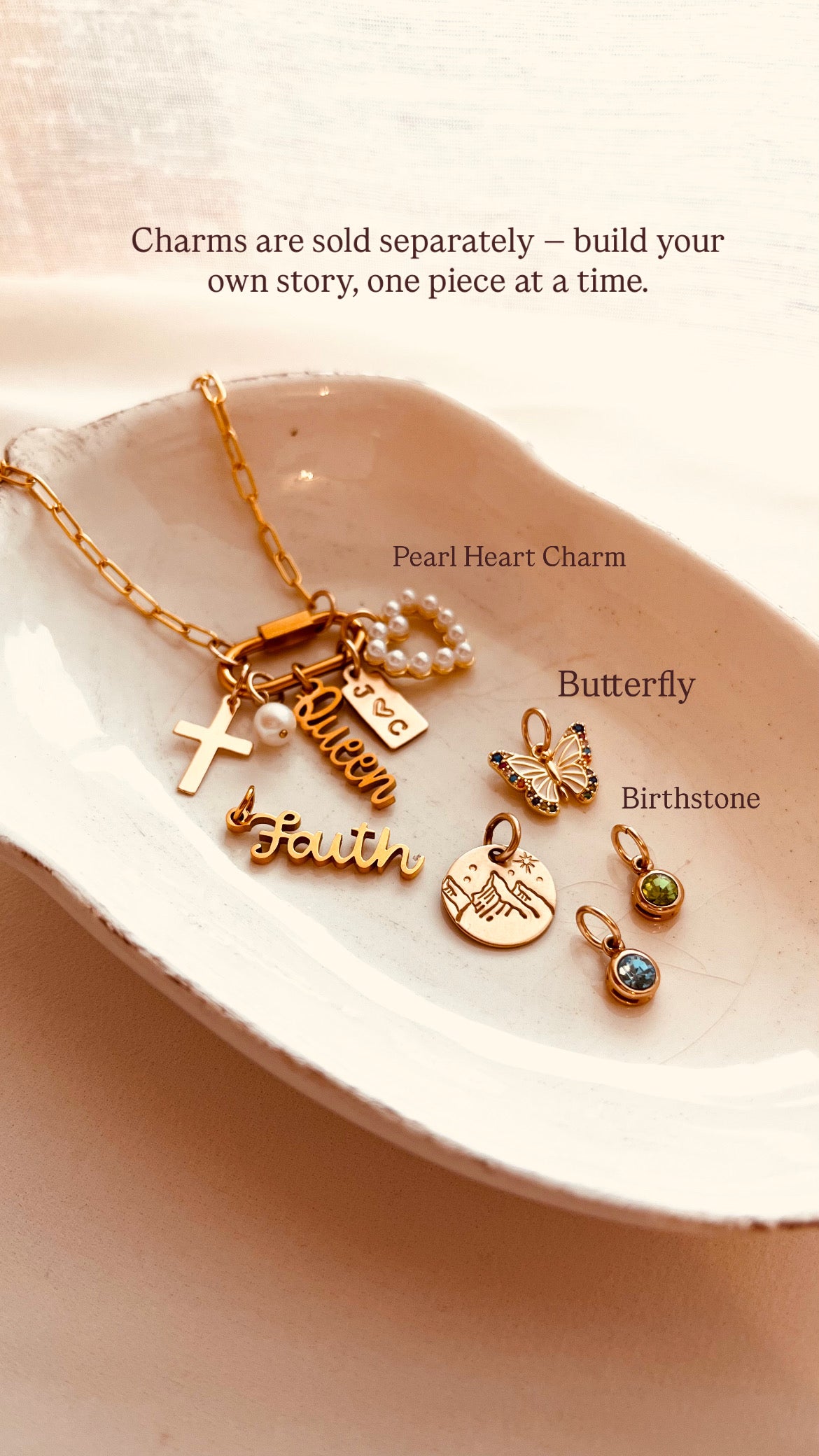 Waterproof Gold Charm Necklace – Personalized Necklace for Mom
