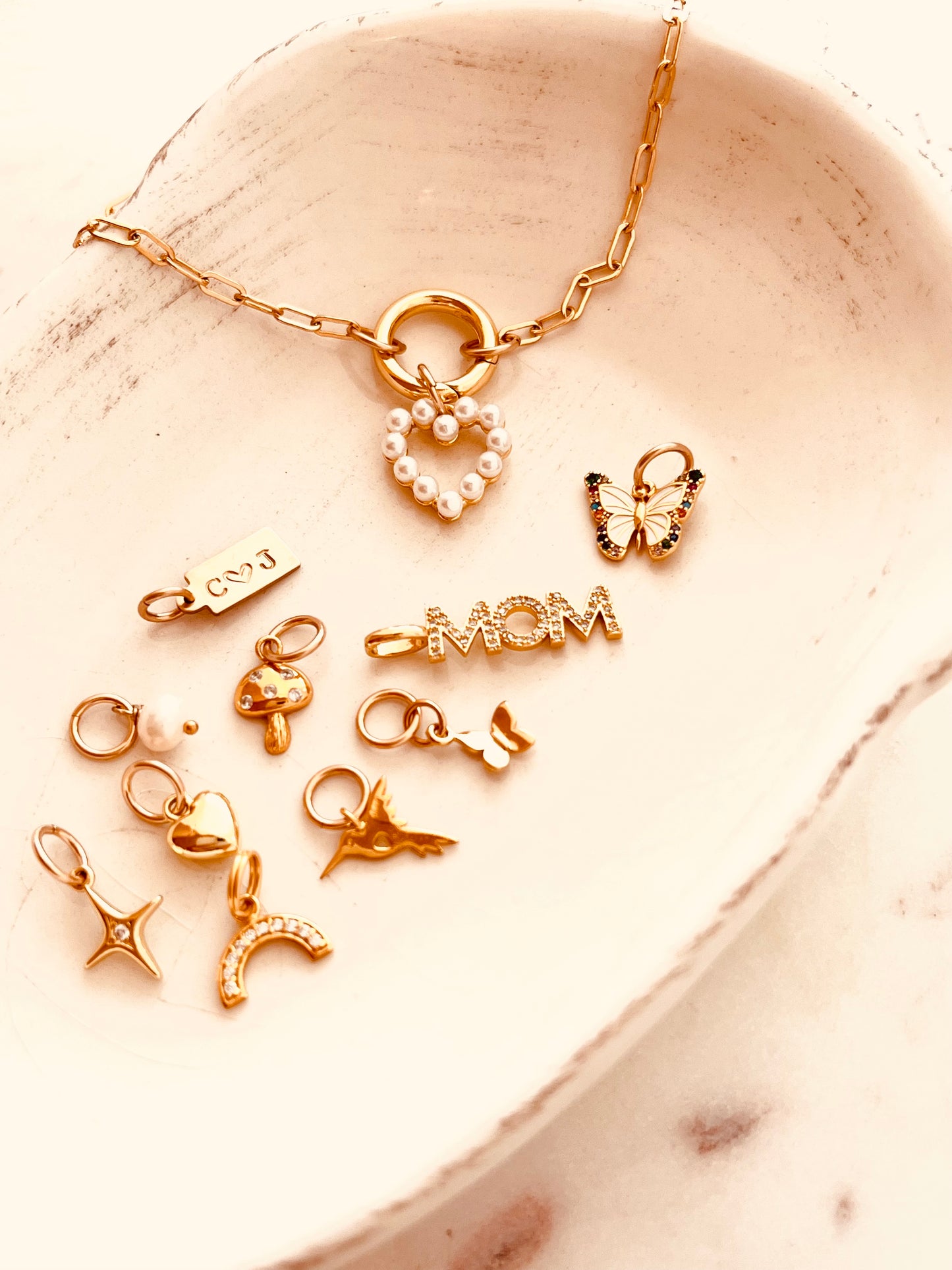 Custom Charm Carabiner Clasp Necklace, Design Your Own Necklace, Charm Necklace, Personalized Gift, Paperclip Charm Necklace, Christmas Gift, Mix and match your favorite pendant charms, BUILD YOUR COLLECTION Minimalist, Chain and Link, holidays gift