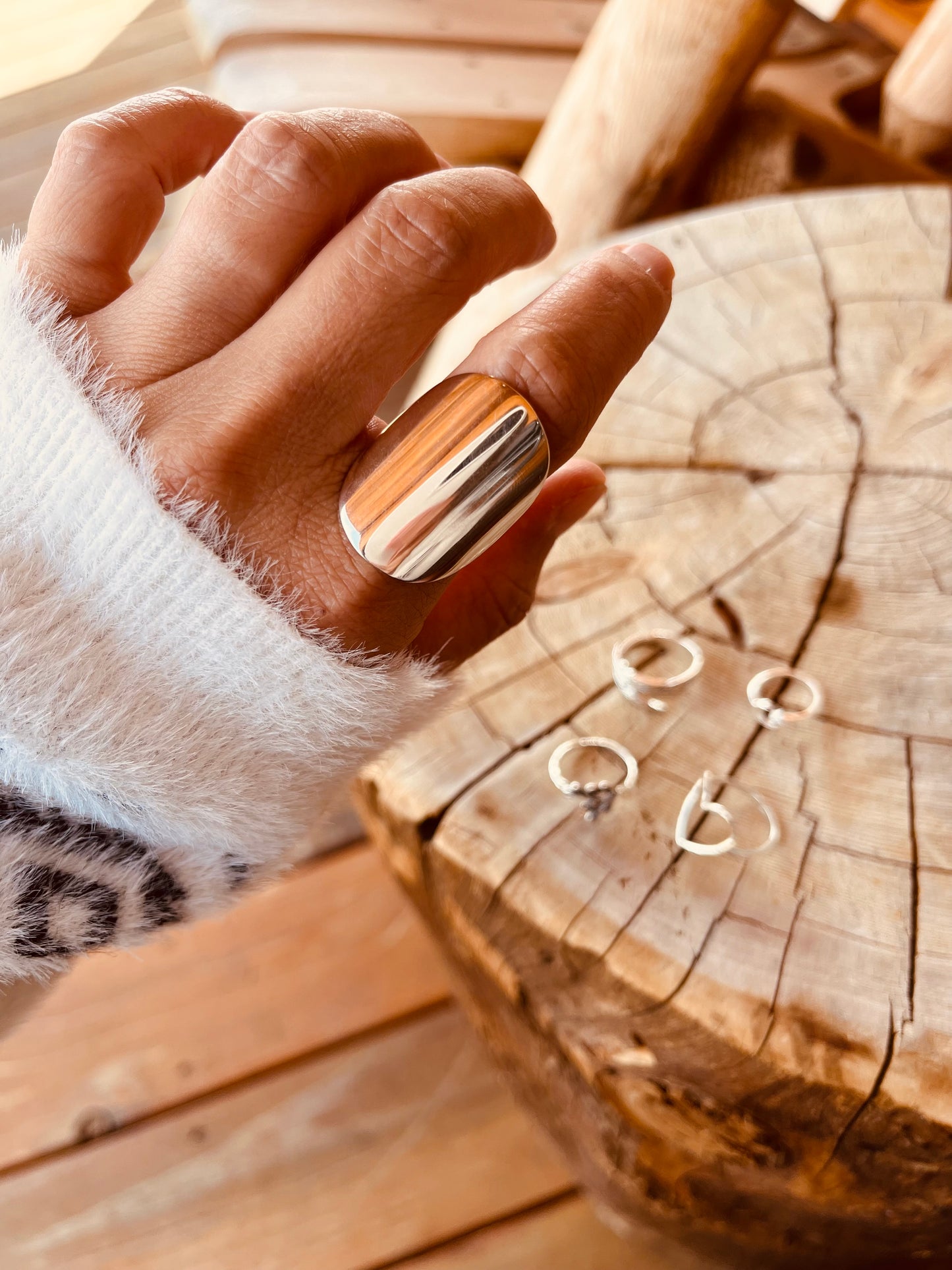 Disc ring, Silver Ring, Statement Rings,