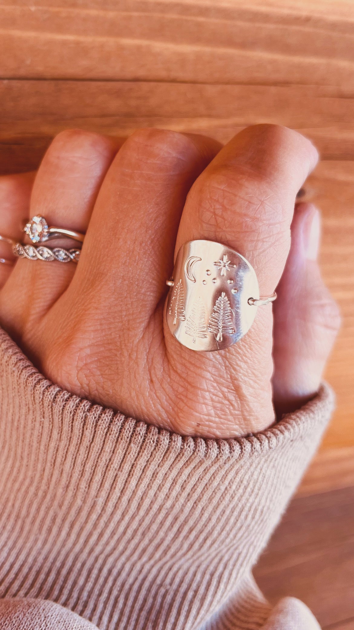 Wyoming Nights Ring, Nature lovers gifts, Mountain dreamers gifts, gift for her, holiday gifts, birthday gift, anniversary present, Christmas present, Mountains Jewelry