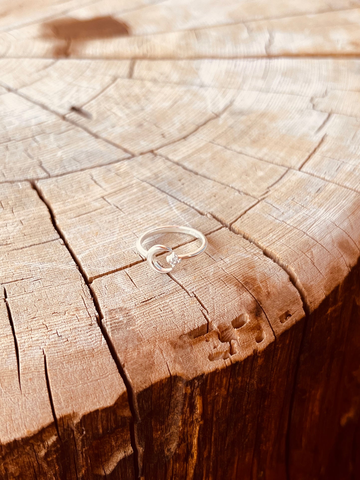 Tiny Crescent Moon Ring