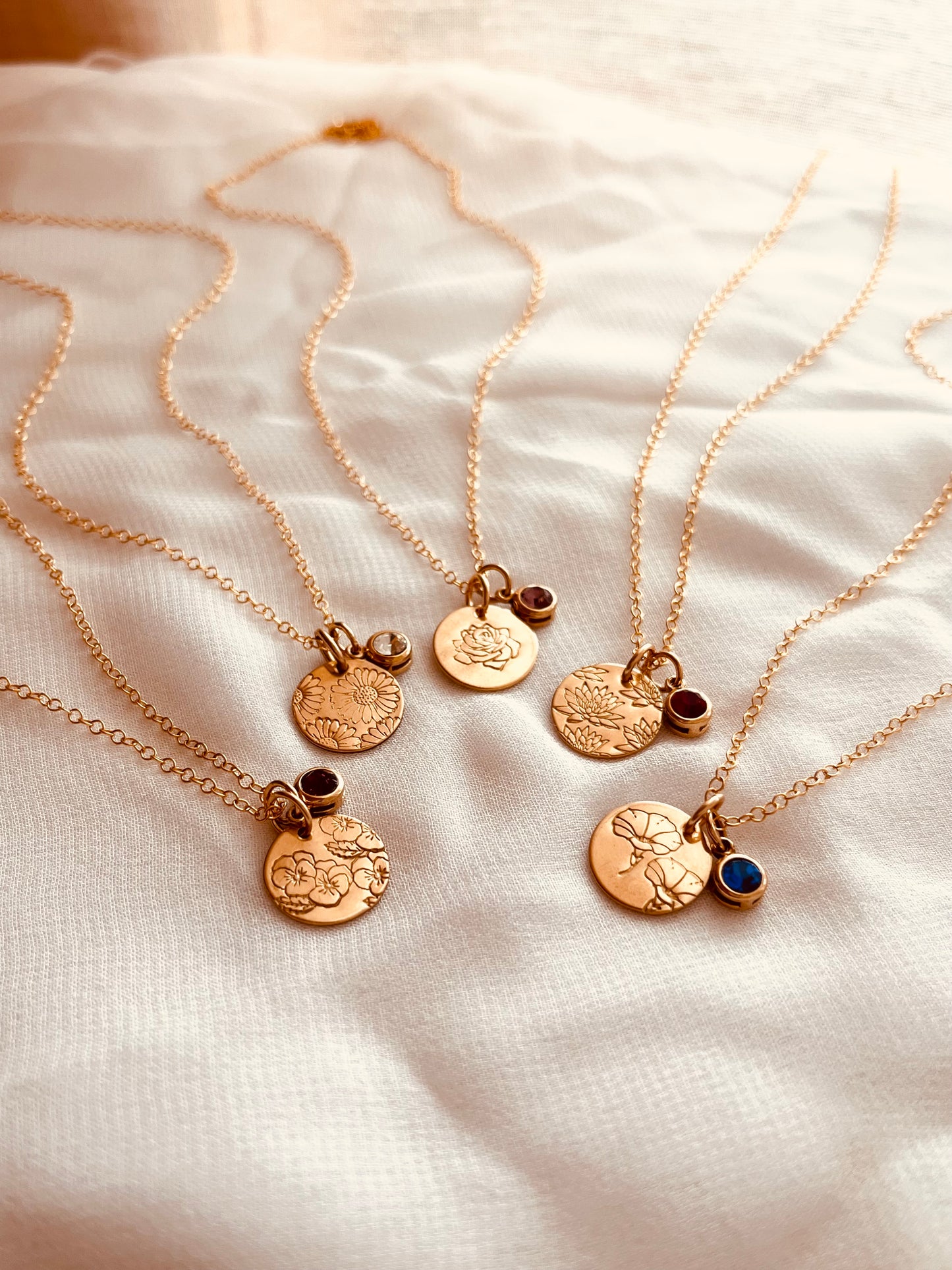 Forever Your Month Necklac, Birth Flower and Birthstone, Birth flower jewelry, birthstone jewelry, birthday gifts