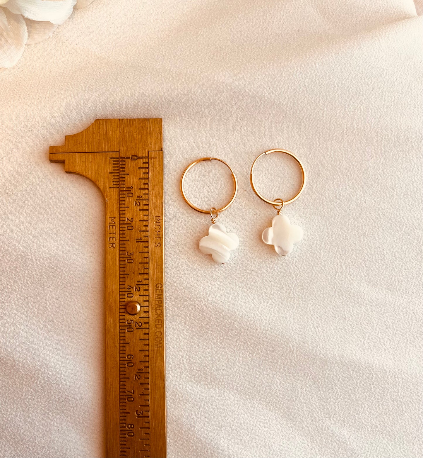 Clover Flower Hoop Earrings