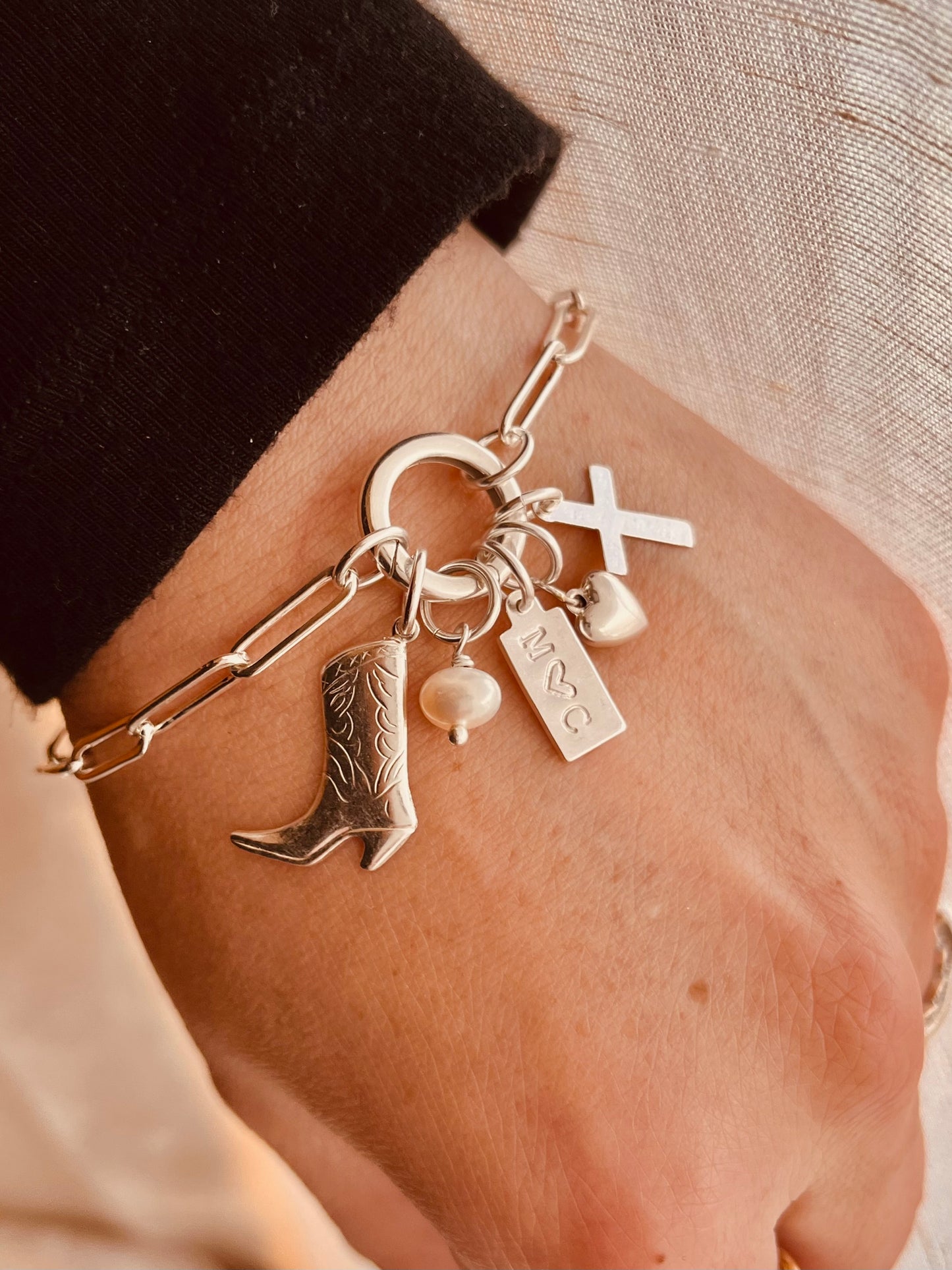 Mix and Match, Sterling Silver Chunky Paperclip Chain, Custom Bracelet, Charm Bracelet, Birthday Gift, Gift For Her, Valentine's Day Gifts, Monogram and Name, Simple and Dainty, Custom Jewelry, Personalized Gifts, Christmas Gift