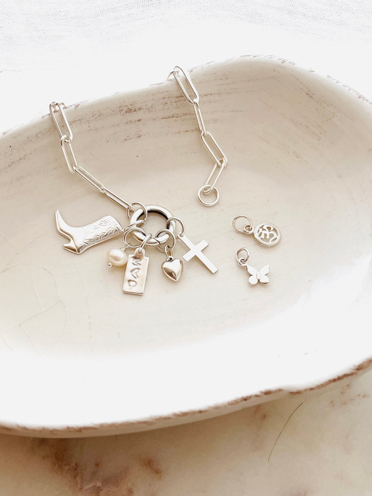 Mix and Match, Sterling Silver Chunky Paperclip Chain, Custom Bracelet, Charm Bracelet, Birthday Gift, Gift For Her, Valentine's Day Gifts, Monogram and Name, Simple and Dainty, Custom Jewelry, Personalized Gifts