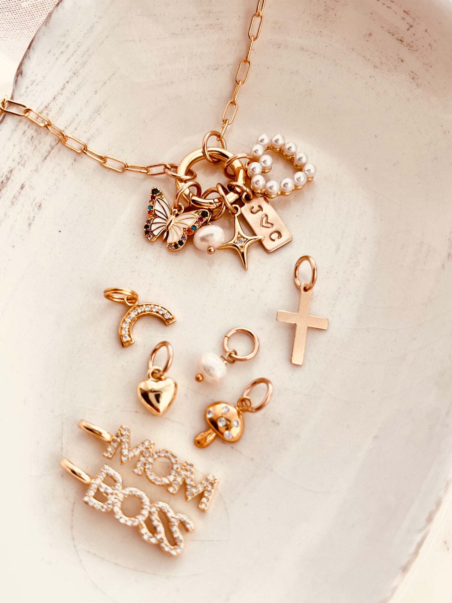 Custom Charm Carabiner Clasp Necklace, Design Your Own Necklace, Charm Necklace, Personalized Gift, Paperclip Charm Necklace, Christmas Gift, Mother’s Day Gifts, gift for Mother, Christmas gift idea, holidays gift, valentines gifts, gift for her