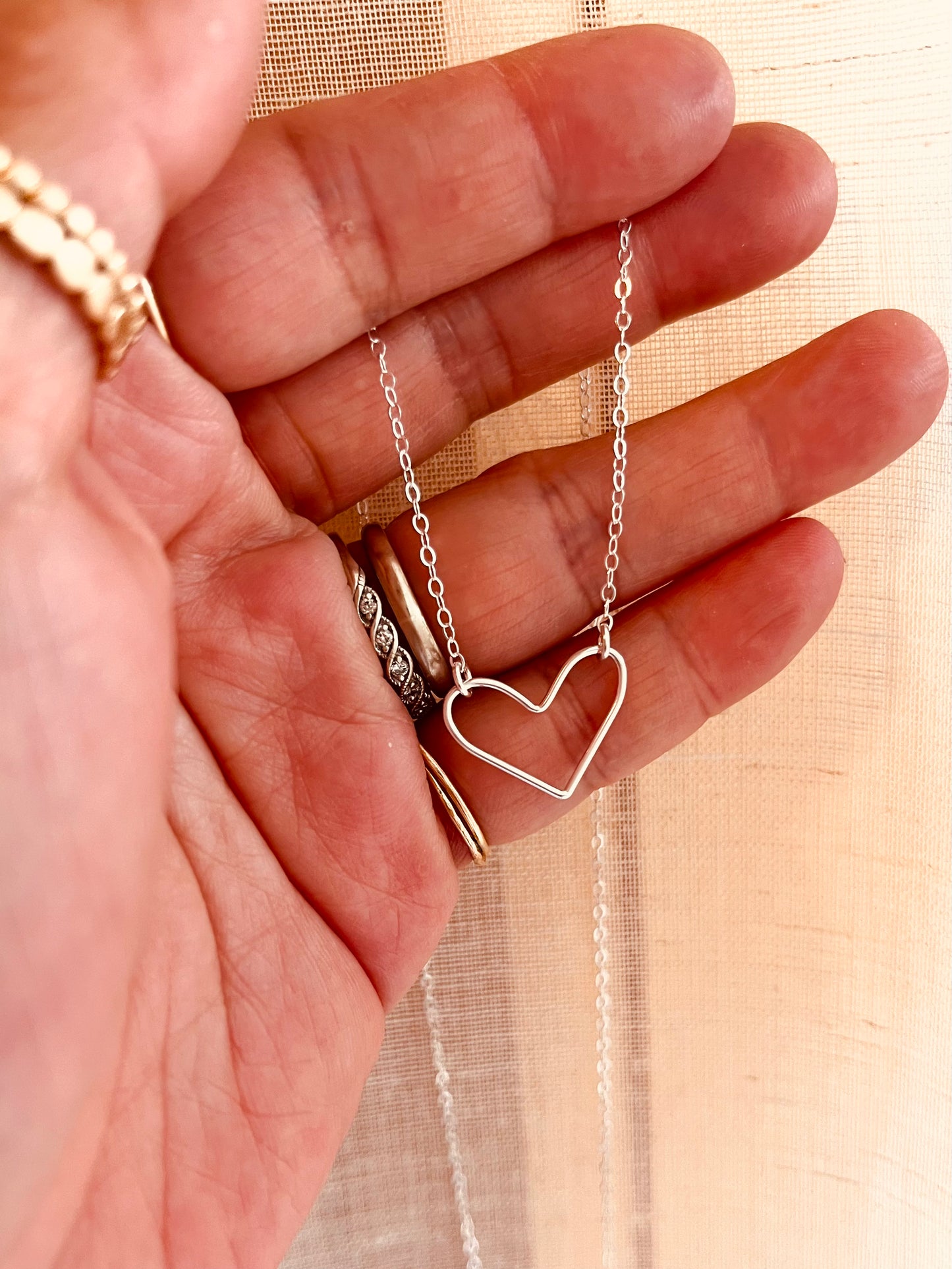 Mini Open Heart Necklace, Handmade Heart Necklace, Heart Jewelry, Minimalist Jewelry, Valentine's Day Gifts For Her, Office Outfit, Delicate Jewelry, Mothers Gift, Coco Wagner Design, Gift For Her, Gift Ideas, Birthday Gift, Mothers Gift, Christmas Gift Ideas, Mothers Day Gift, Personalized Jewelry, Personalized Gifts, Minimalist Jewelry, Everyday Jewelry, Simple and Dainty, Minimalist Jewelry,