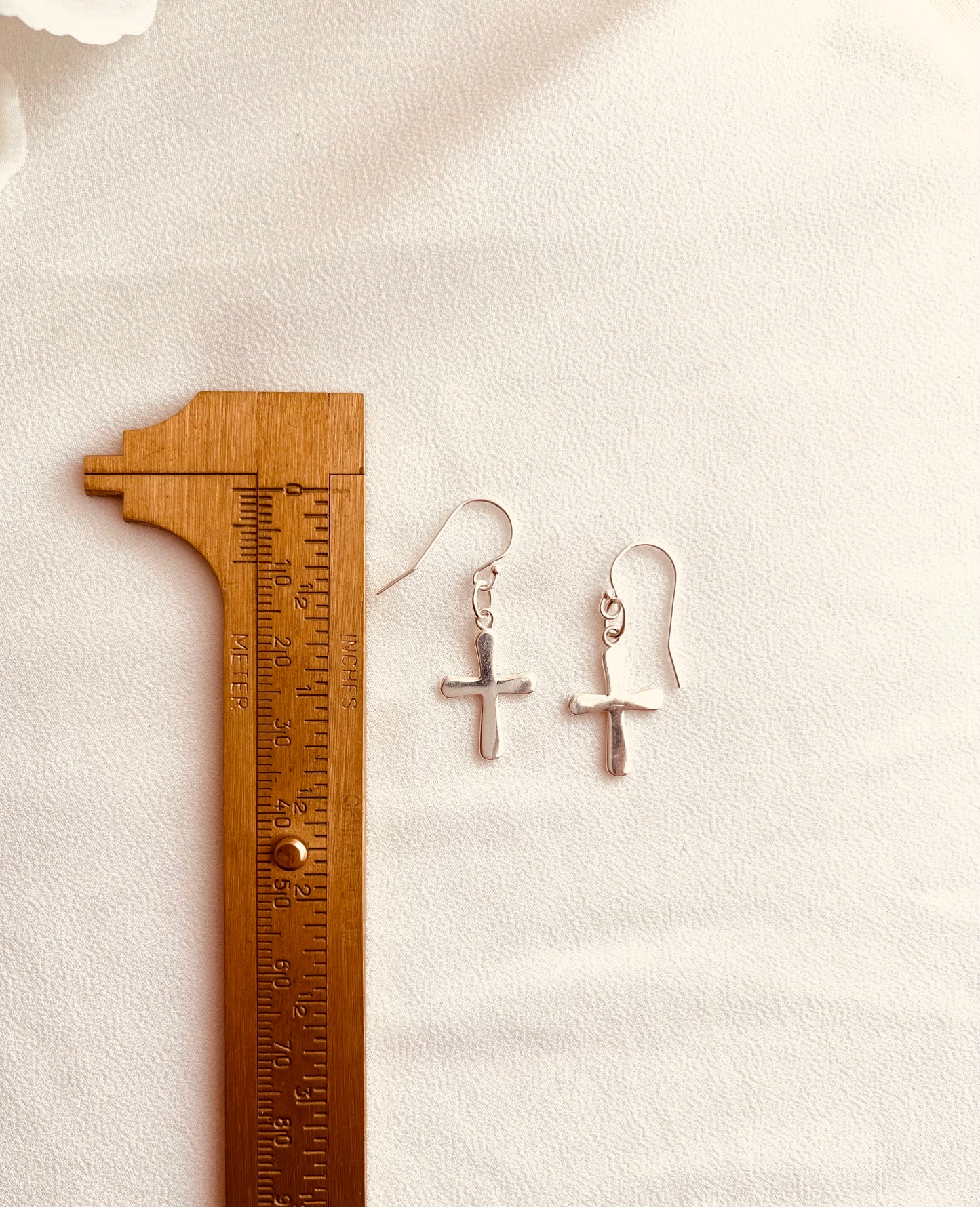 Sterling Silver Cross Drop Earrings, minimalist earrings, cross jewelry, earrings, gift for her, gift ideas