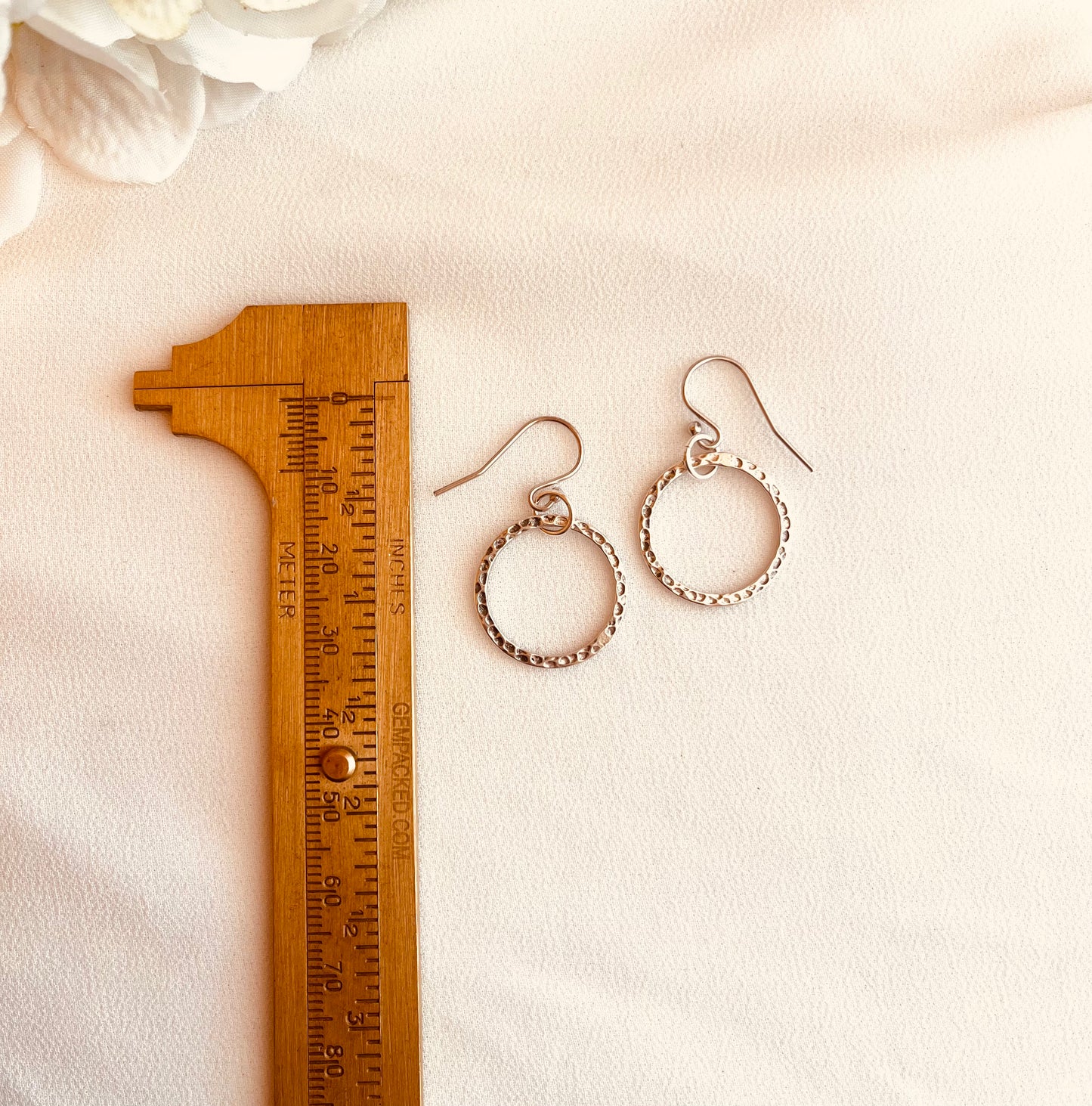 Organic Hammered Hoop Earrings