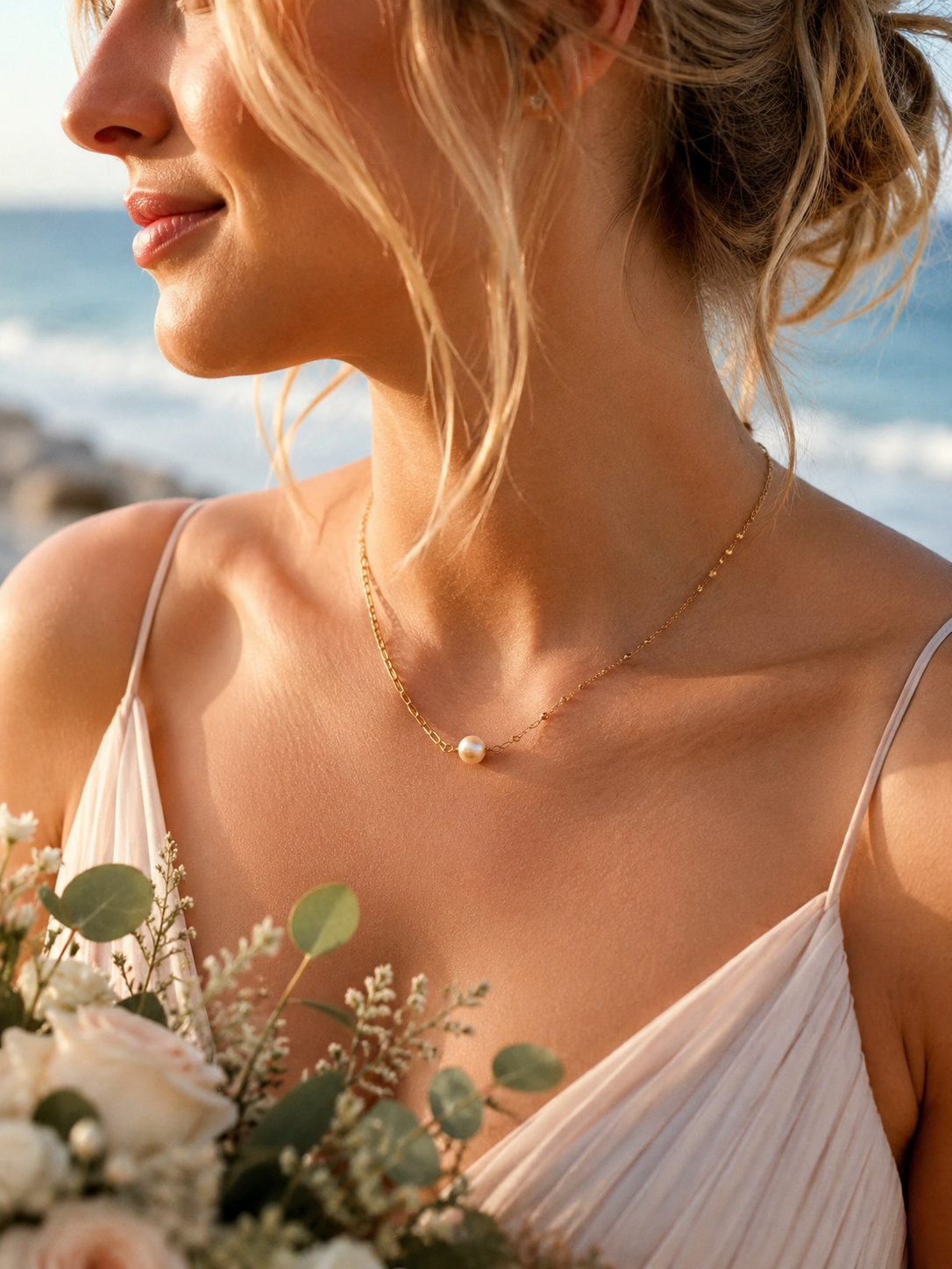 Pearl Necklace - Minimalist Waterproof Everyday Jewelry