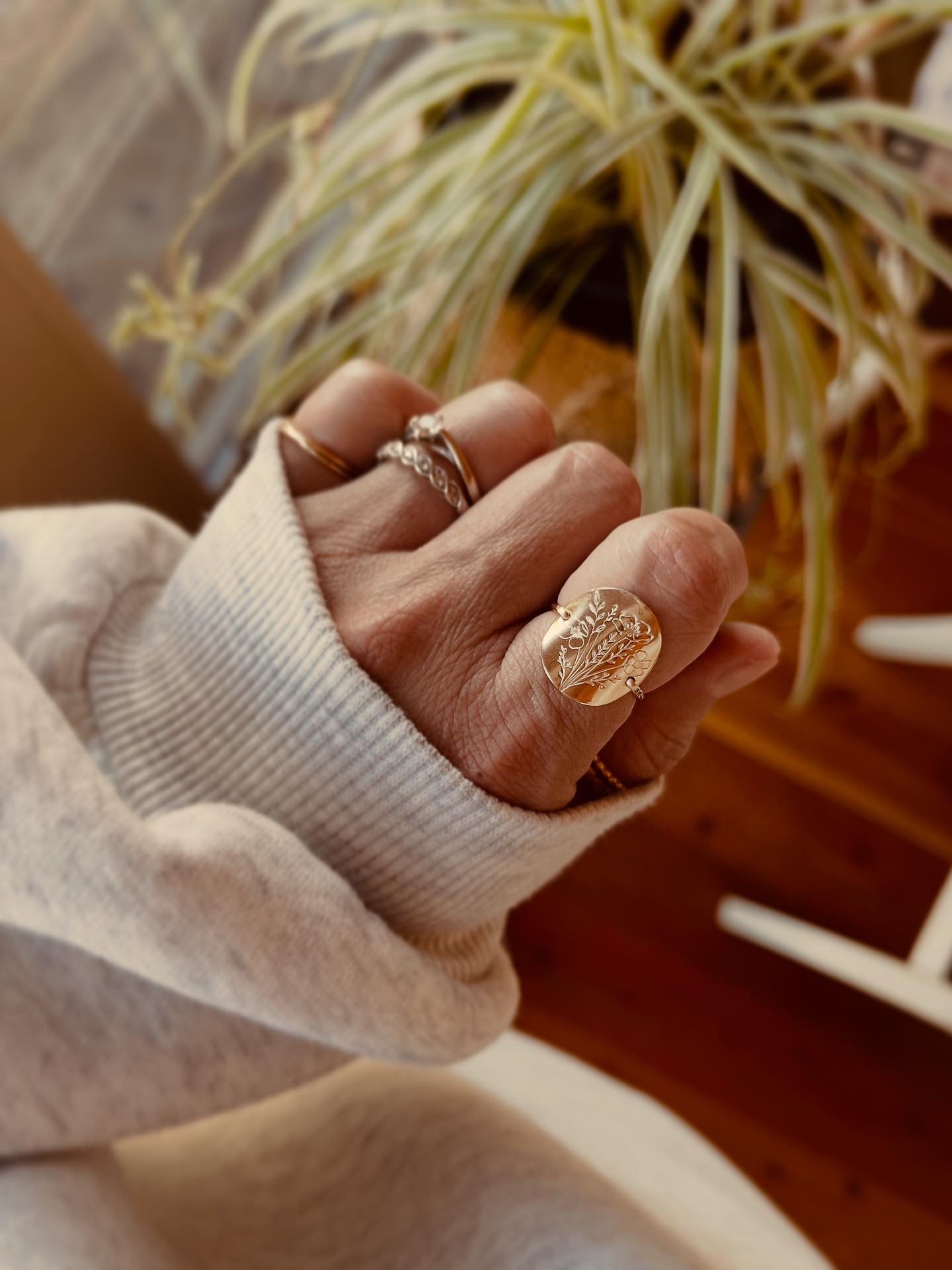 Poppy Bouquet Ring, Poppy Ring, poppy jewelry, poppy flowers, birth flowers, birthday gifts, Christmas gift, gift for her, poppy