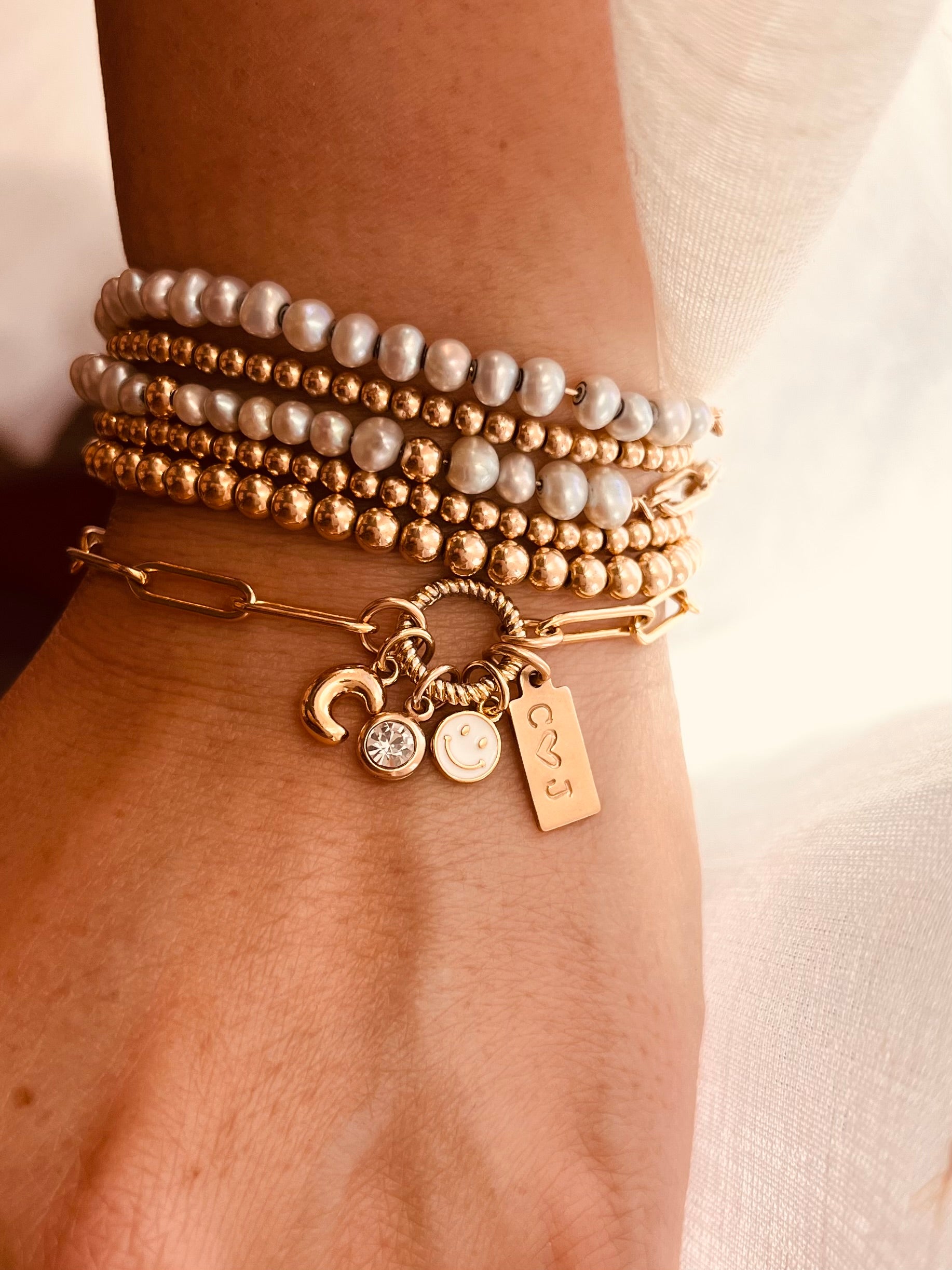 Gold Charm Holder Bracelet - Main Image