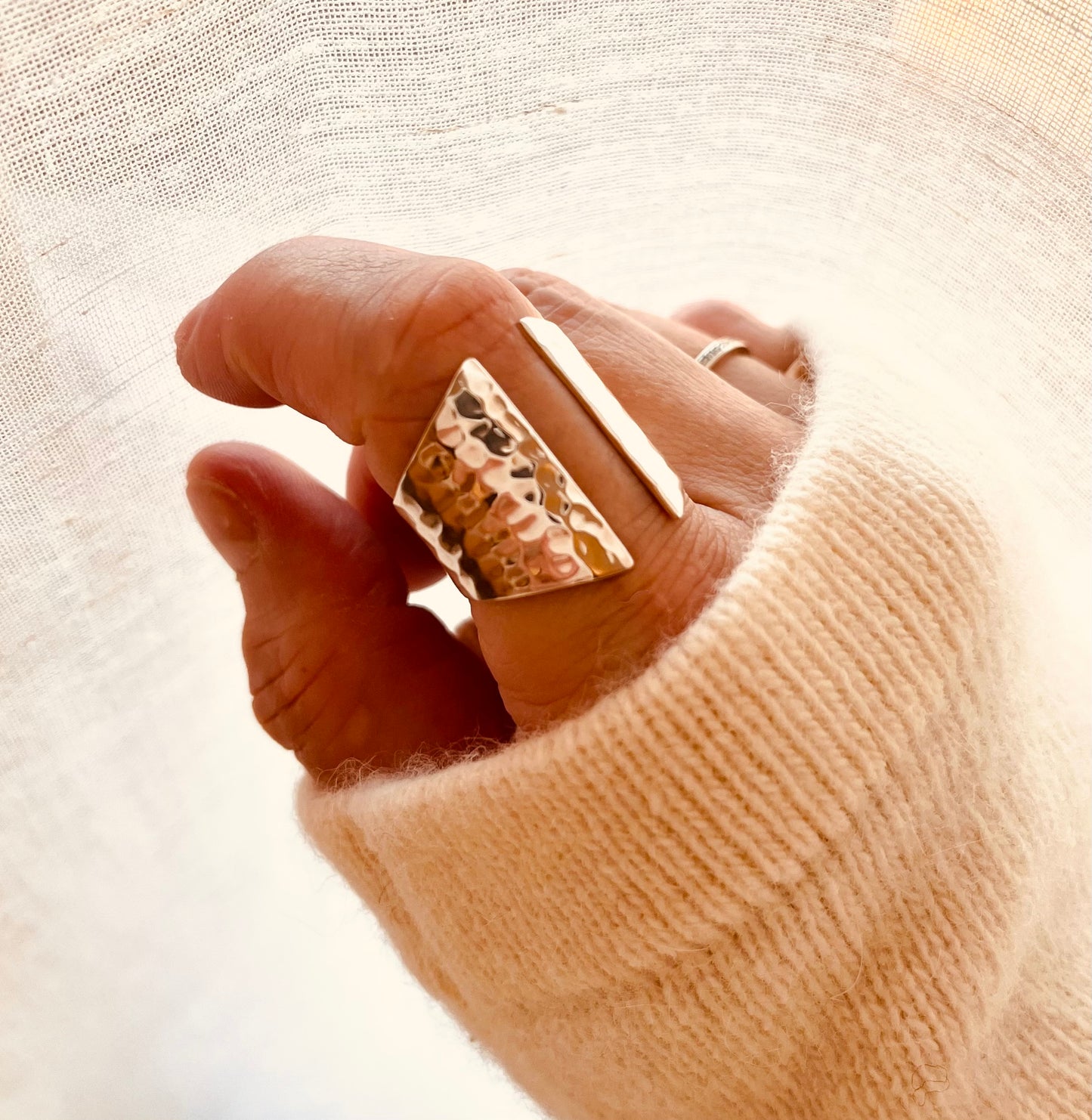 Shield Ring, Mother’s gift, gift for her, statement ring, sterling silver ring, silver ring, silver Shield Ring, gold Shield Ring, hammered ring