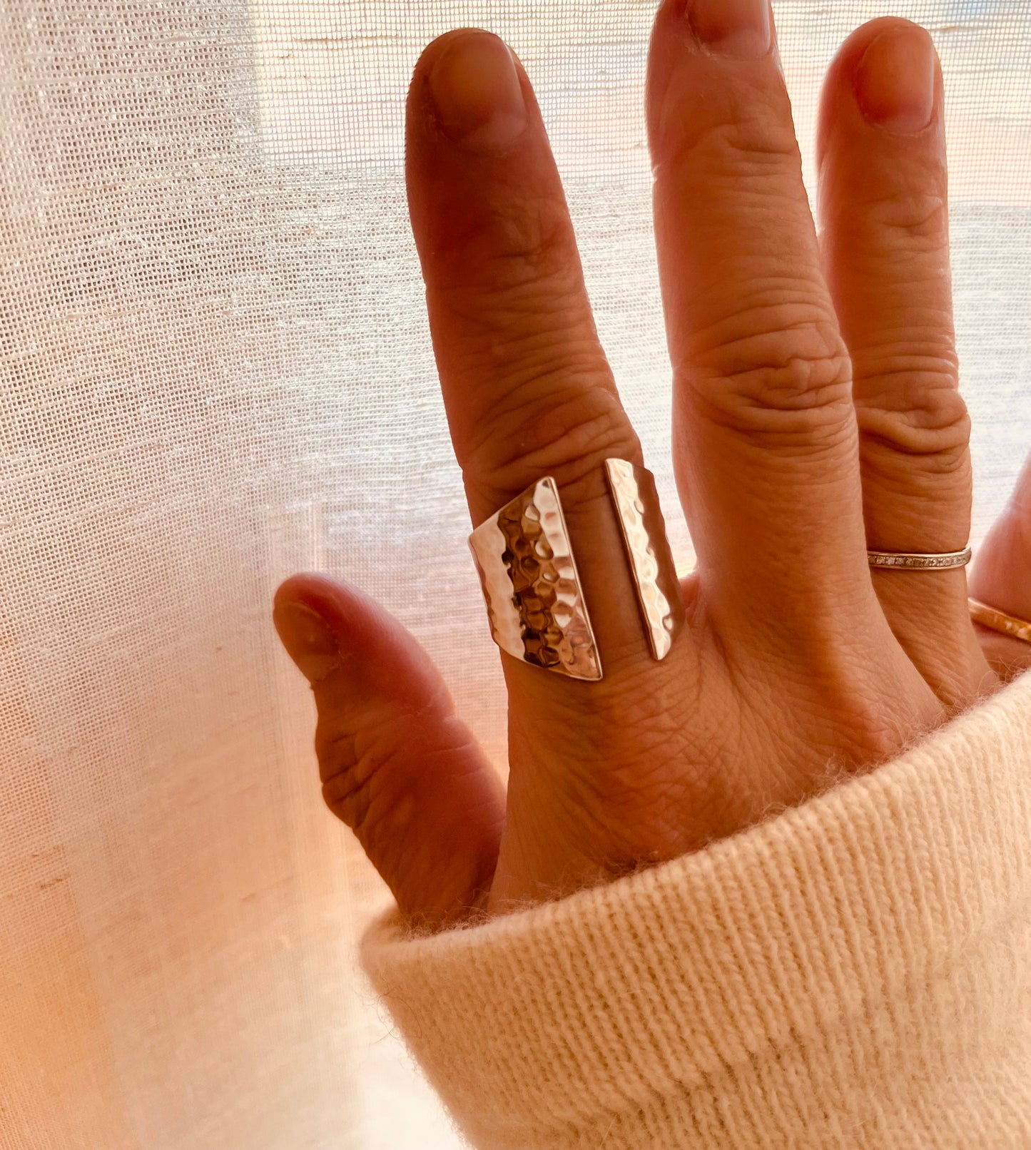 Shield Ring, Mother’s gift, gift for her, statement ring, sterling silver ring, silver ring, silver Shield Ring, gold Shield Ring, hammered ring