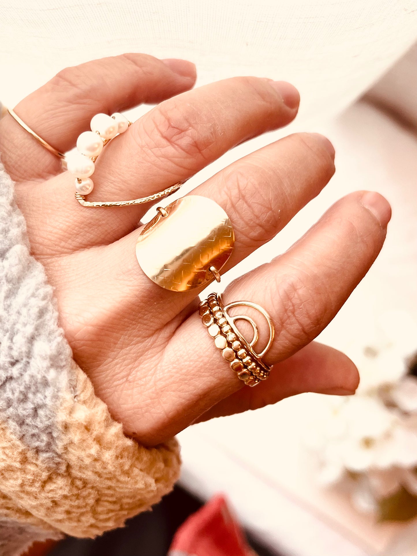 Textured Disc Ring