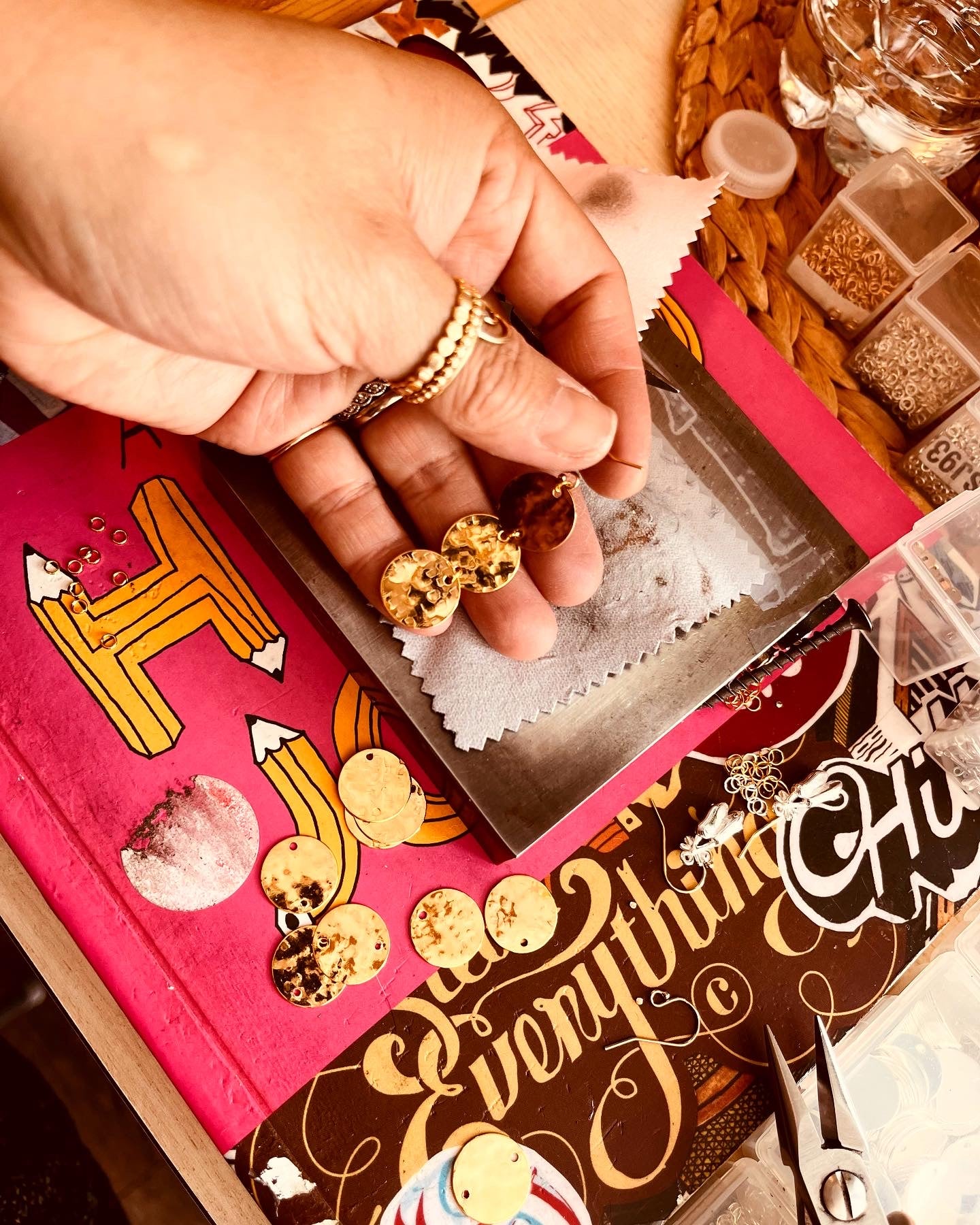 Triple Disc Earrings