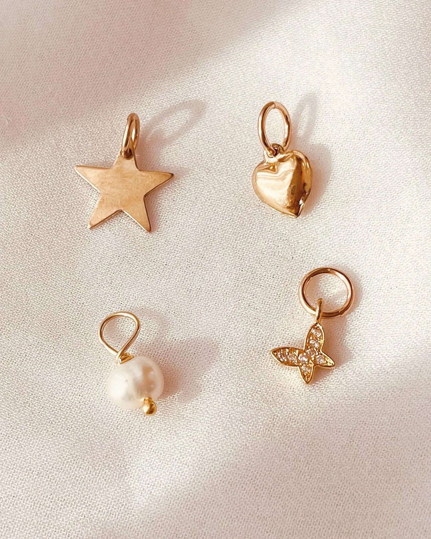 Hoop Charms, Star Charm, Heart Charm, Pearl Drop Charm, Butterfly pendant, Add-Ons and Extras, Butterfly Charm, charms, pendant,