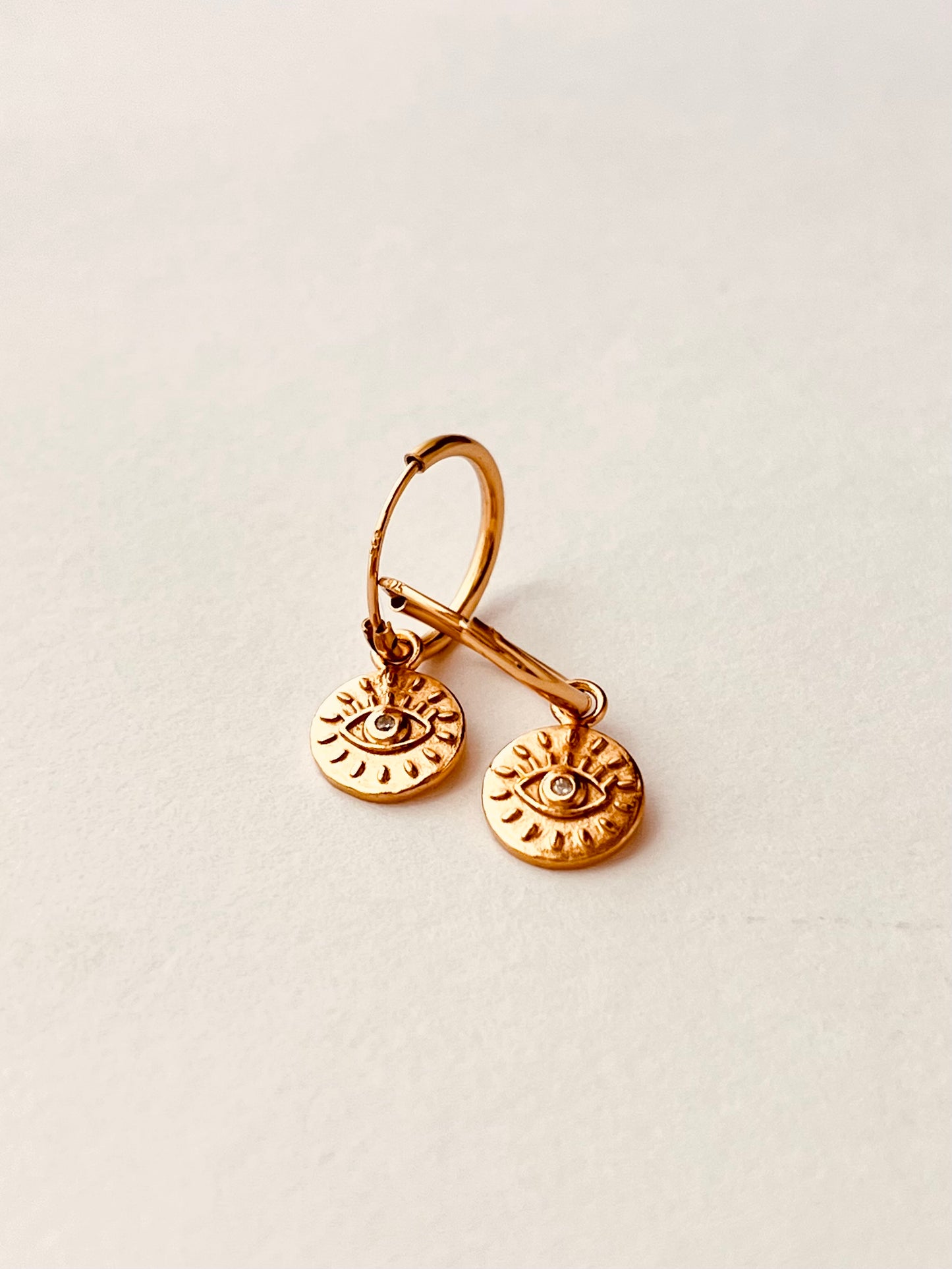 Evil Eye Hoops, Evil Eye Hoop Earrings, Dangle Earrings, Gold Evil Eye Hoops, Dainty Gold Earrings, Protection Jewelry, Gift For Her, Evil Eye Hoop Earrings
