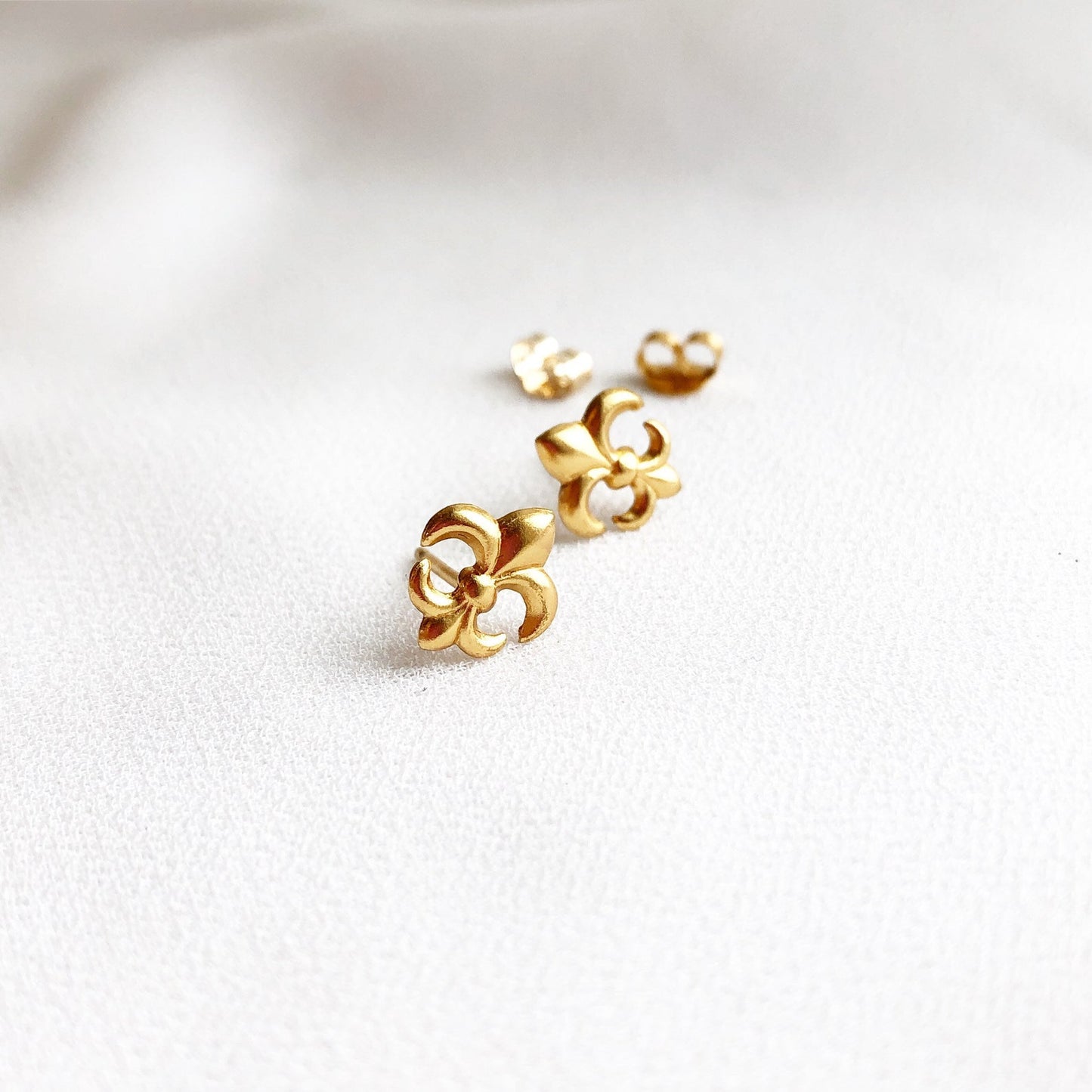 Fleur De Lis Stud Earrings