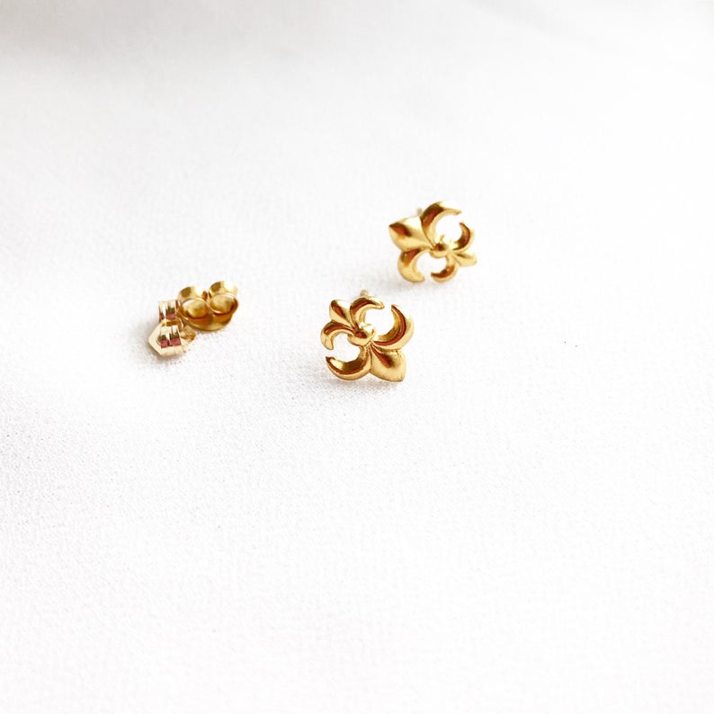 Fleur De Lis Stud Earrings