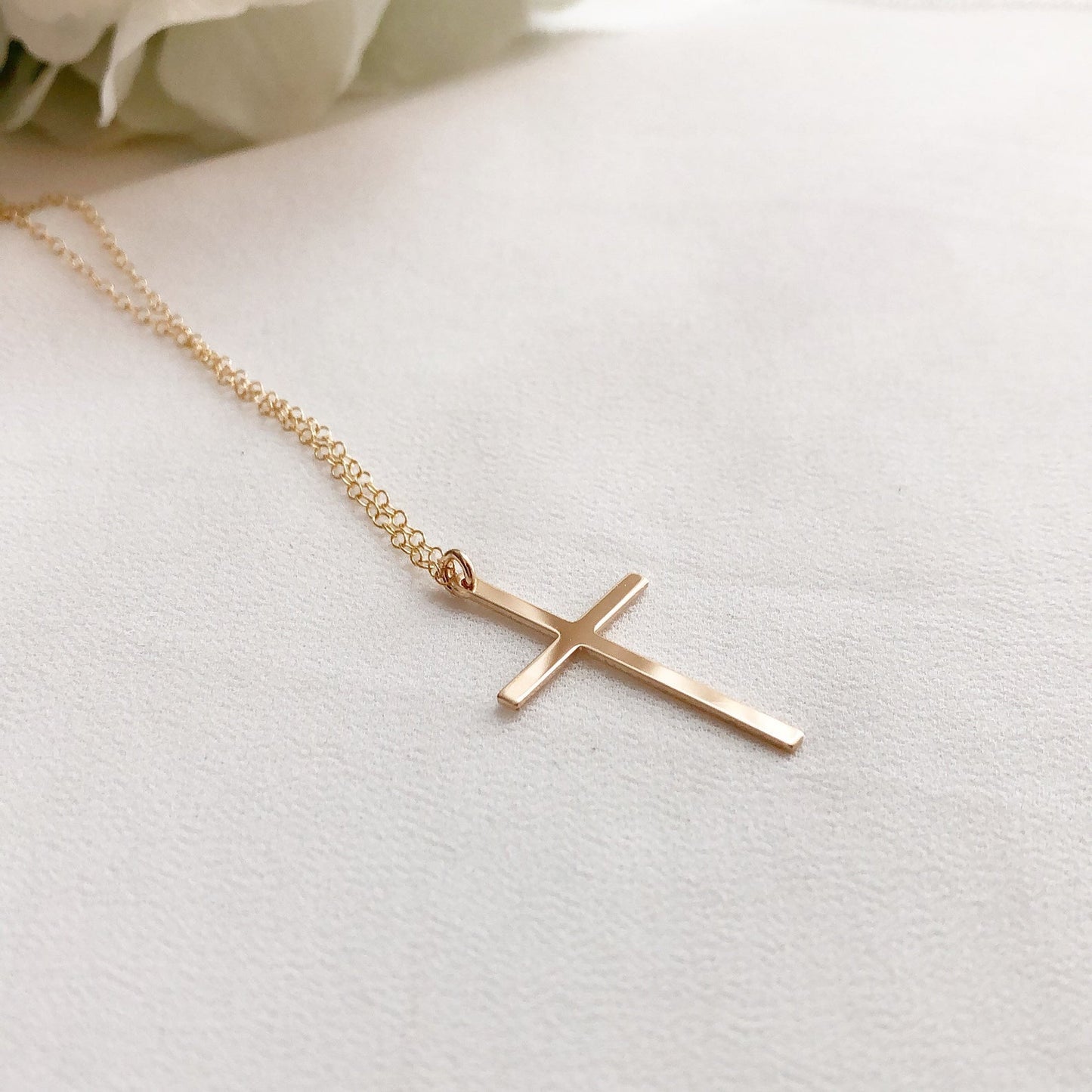 14K filled Gold Cross Necklace, Cross Necklace, Religious Jewelry, Religious Gift, Simple Cross Necklace, Long Layering Necklace, Gift For Her, cross, dainty jewelry, Christmas present, thanksgiving gift, Christmas present, gift, thanksgiving gifts, birthday present, minimalist jewelry, holidays gifts