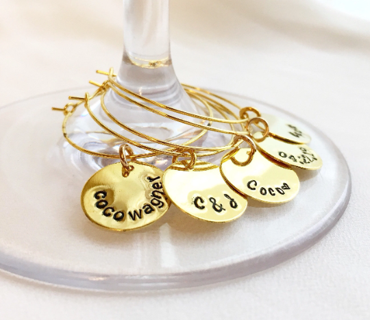 Wine tasting party, Custom wine charm, Wedding wine charms, Silver wine charms, Wine glass charms, Personalize Gifts, Wine Wedding Favors, Wedding Guest Gift, Graduation favours, Bridal Party, Graduation gifts, Bachelorette, Personalized drink markers, wine testing, Gold wine charms, Christmas party, Thanksgiving dinner, wedding party