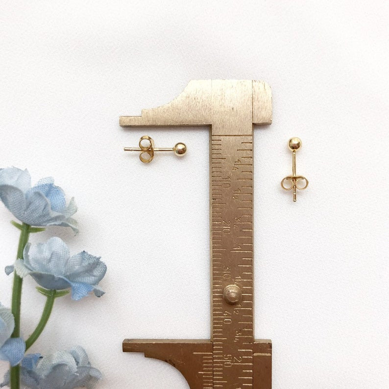 Gold Ball 3mm Earrings