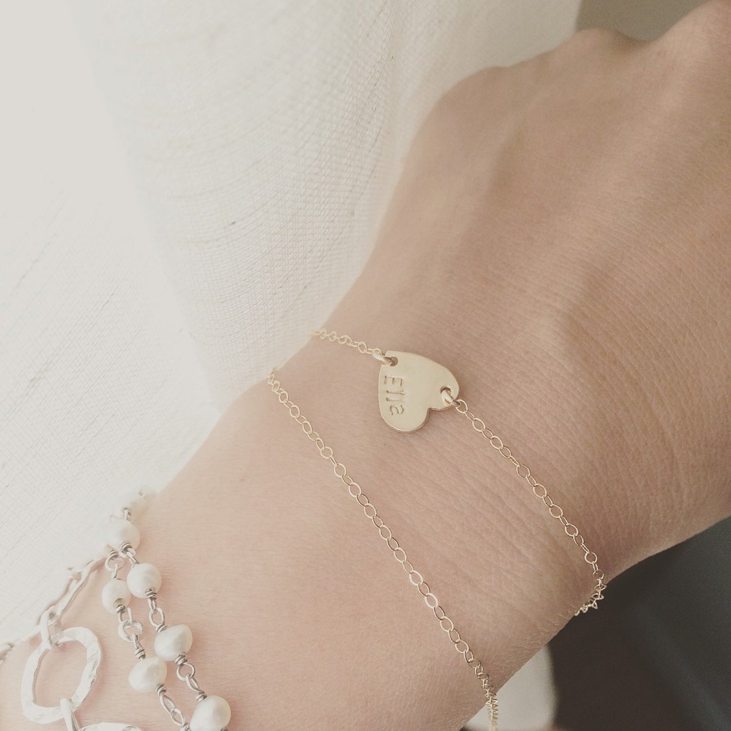 Dainty Heart Layered Bracelet
