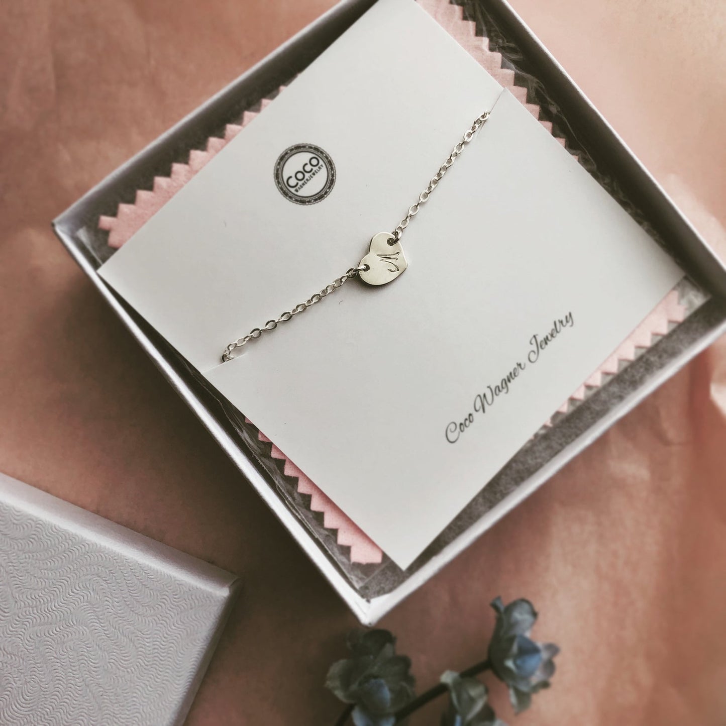 Dainty Heart Initial Bracelet