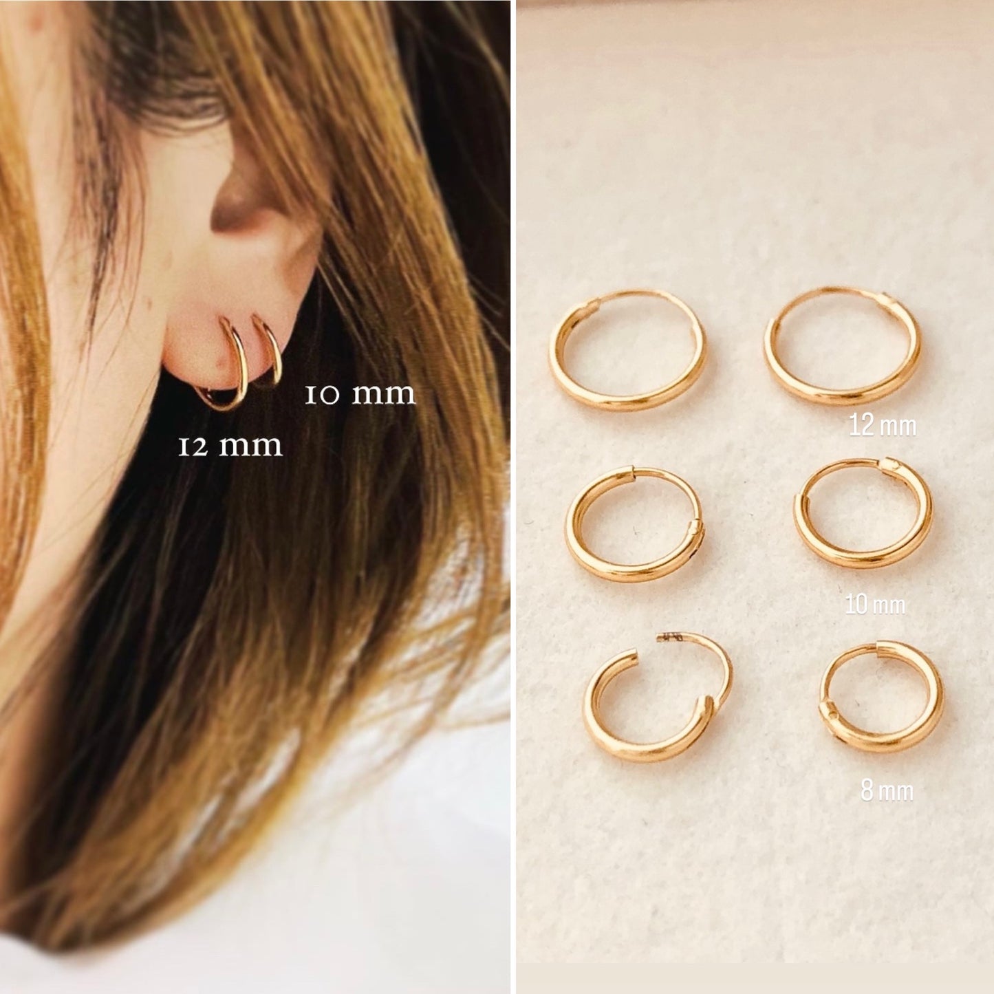 Tiny Huggie Hoop Earrings Set, Endless Hoop Earrings SET, Set of 3 Hoop Earrings 3 Sizes, Gift Set, Dainty Huggie Earrings, Holiday gift guide, Holiday Gift Ideas, Gift For Her, Birthday Gift, Graduation Gift, ,Christmas Gifts, Cyber Monday Sale, Cyber Week Sale