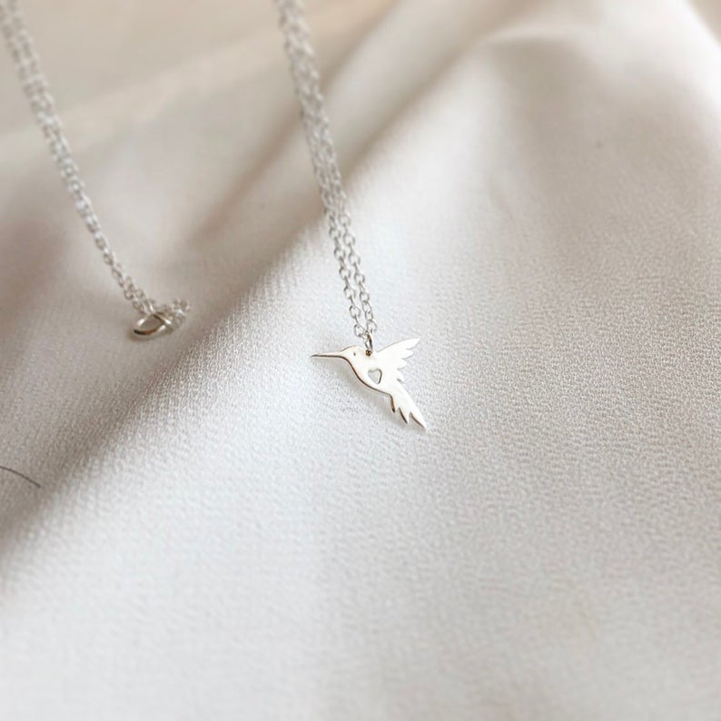 Sterling Silver Hummingbird Necklace, Dainty Bird Necklace, Hummingbird Necklace, Everyday Wear, Bird Necklace, Graduation Gift, Gift Ideas, Perfect gift for you or loved one, It's a good choice to be grandma gift, girlfriend gift, Mothergift, daughtergift, sister gift, wife gift, best friend or any bird lovers.