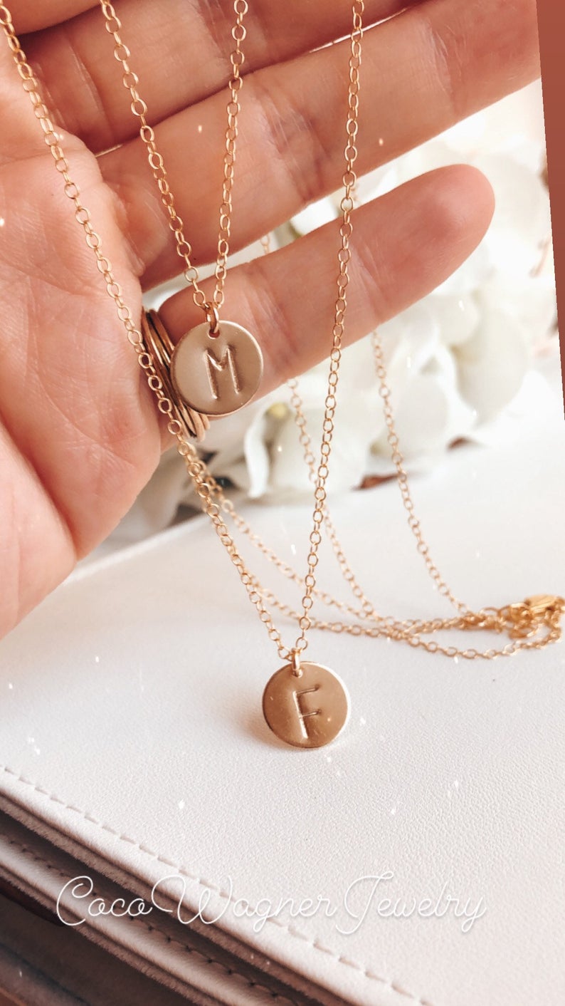 Initial Layered Necklace, Monogram and Name. Simple and Dainty Personalized bar, Birthstone necklace, Gold Bar Necklace, Birthstone Jewelry, Natural Stone Gift for mom, Bar necklace, Custom coordinates, coordinates, latitude longitude coordinates, Initial Necklace, Name Necklace, Personalized, Custom Name Necklace, Minimalist necklace, Geometric Necklace, layering necklace, simple necklace, Everyday Necklace, Layering Jewelry, laye