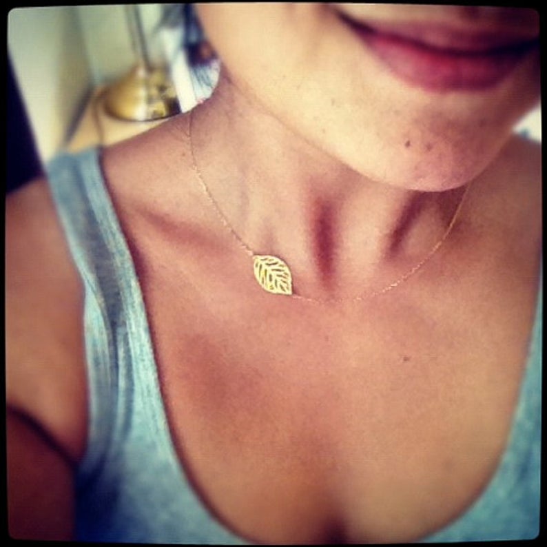 Sideways Leaf Necklace